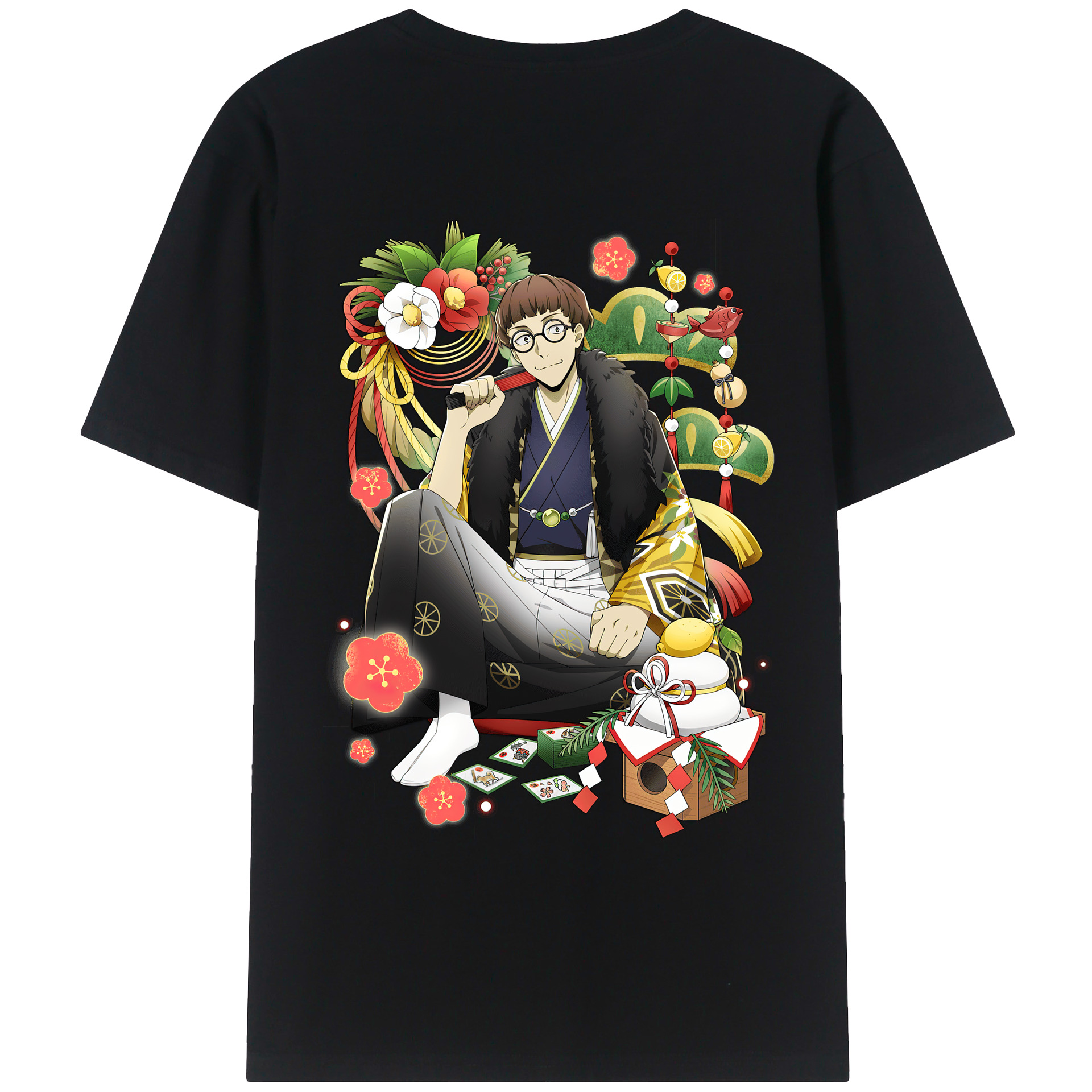 （画像用） 文豪ストレイドッグス Bungo Stray Dogs 綿100％ メンズ半袖Tシャツ（バックプリント） 通気性