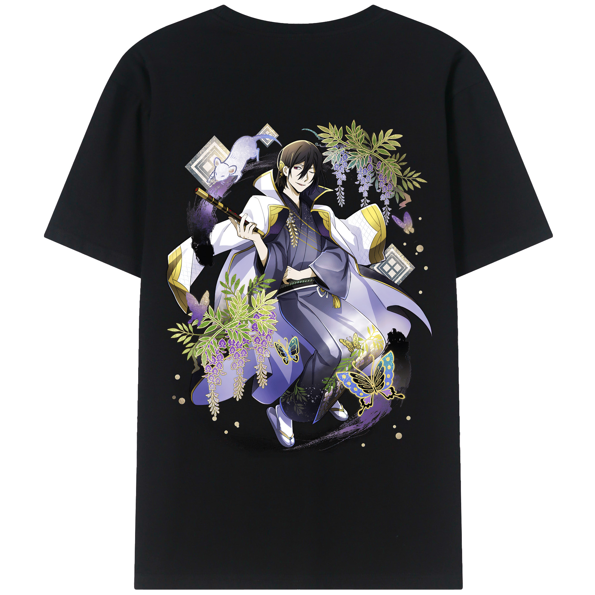 （画像用） 文豪ストレイドッグス Bungo Stray Dogs 綿100％ メンズ半袖Tシャツ（バックプリント） 通気性