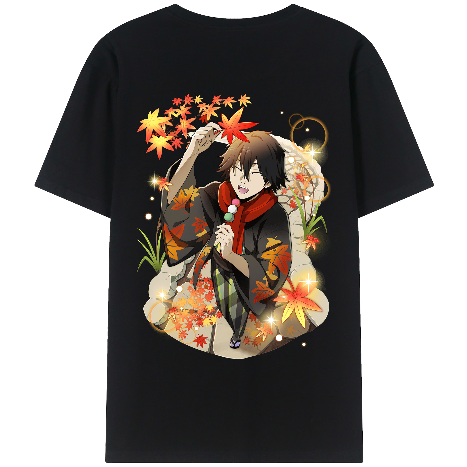 （画像用） 文豪ストレイドッグス Bungo Stray Dogs 綿100％ メンズ半袖Tシャツ（バックプリント） 通気性