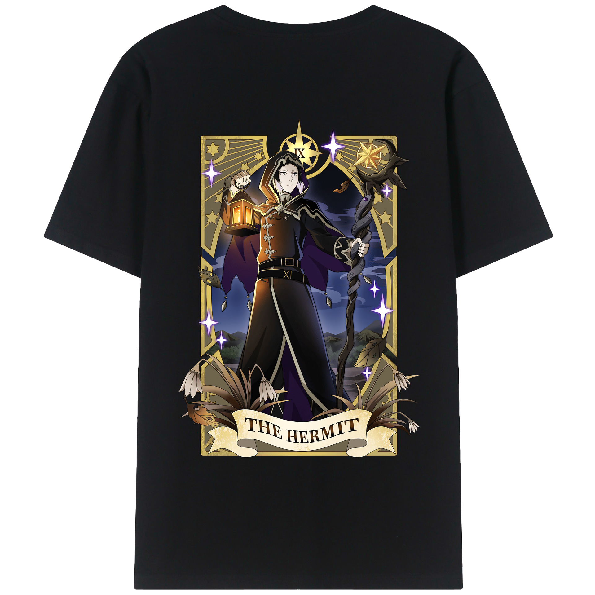 （画像用） 文豪ストレイドッグス Bungo Stray Dogs 綿100％ メンズ半袖Tシャツ（バックプリント） 通気性