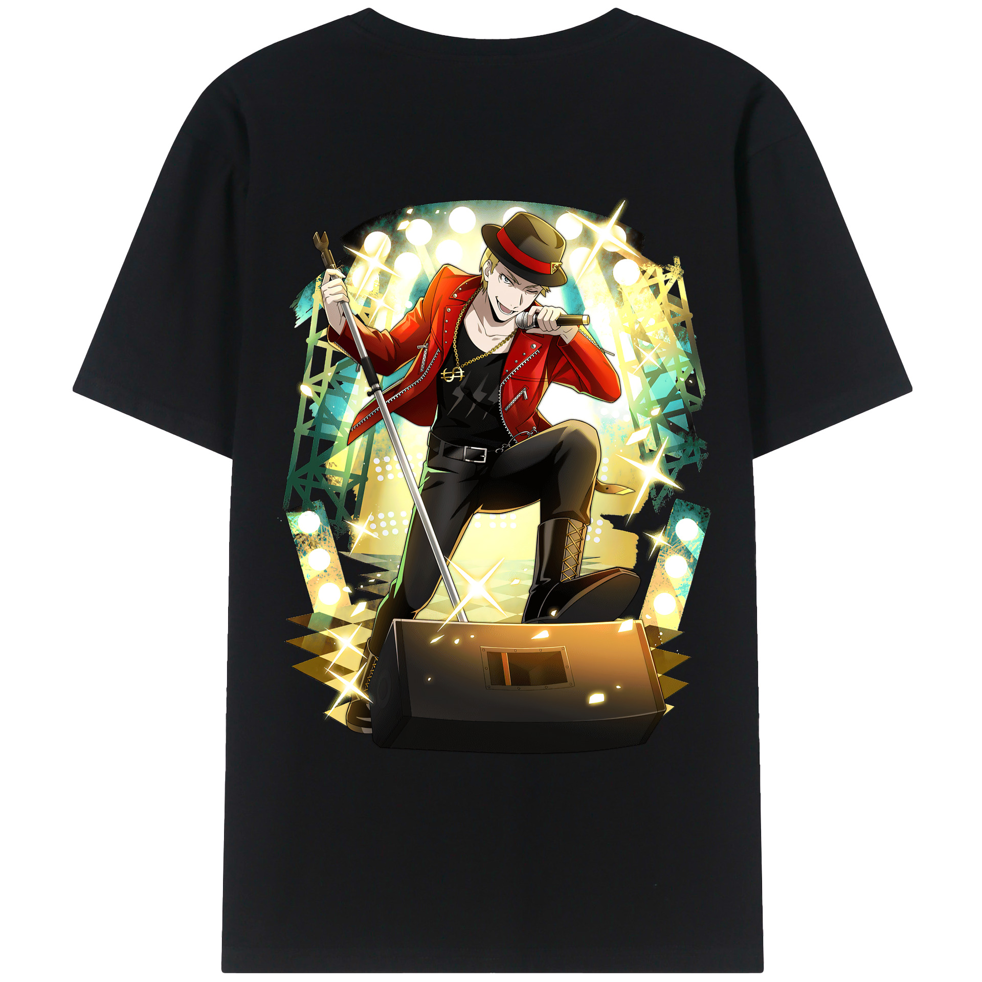 （画像用） 文豪ストレイドッグス Bungo Stray Dogs 綿100％ メンズ半袖Tシャツ（バックプリント） 通気性