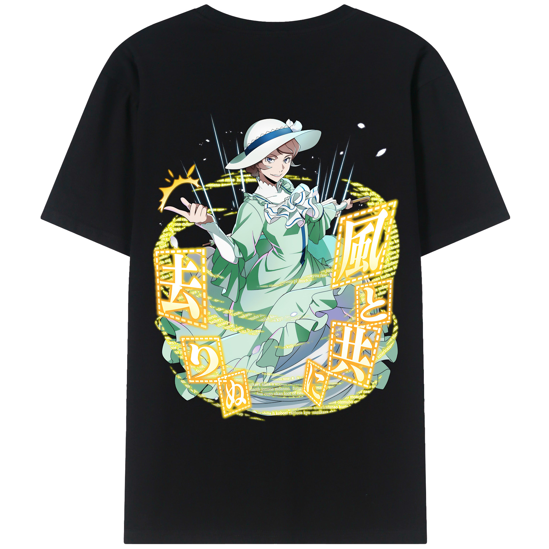 （画像用） 文豪ストレイドッグス Bungo Stray Dogs 綿100％ メンズ半袖Tシャツ（バックプリント） 通気性
