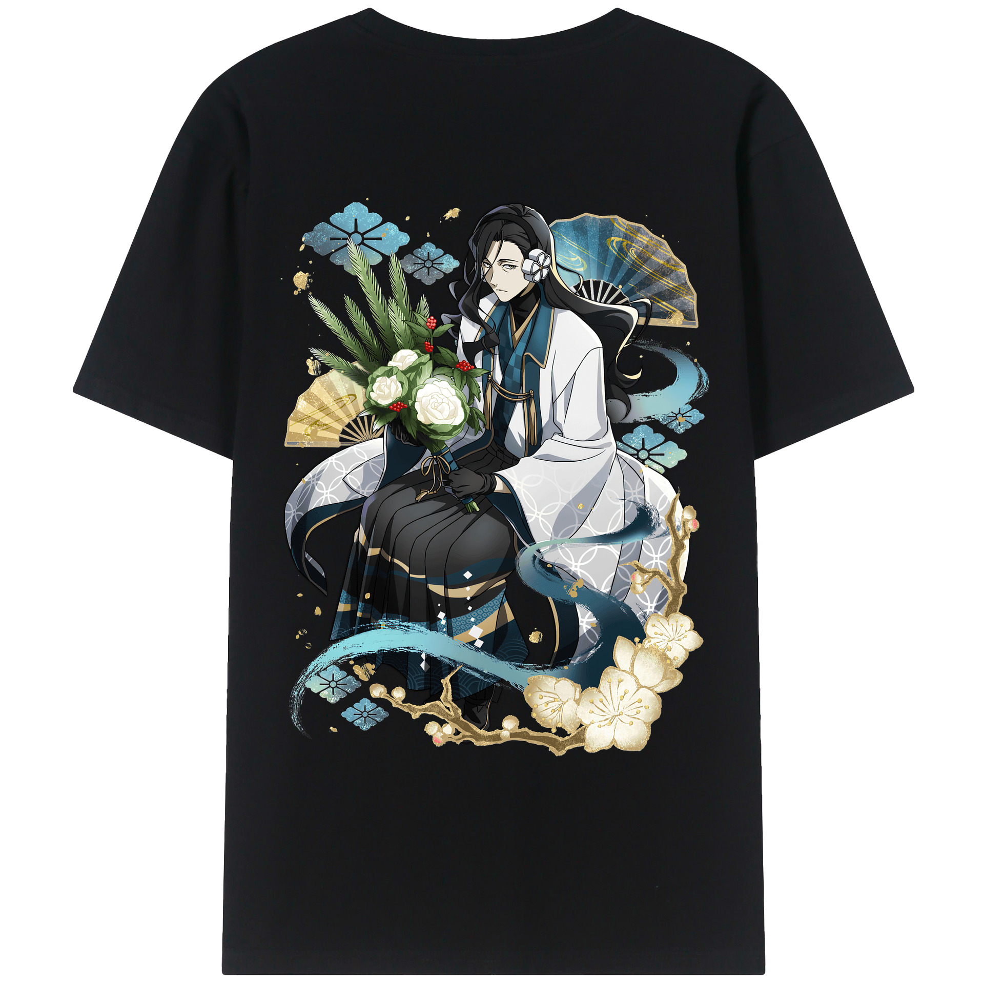 （画像用） 文豪ストレイドッグス Bungo Stray Dogs 綿100％ メンズ半袖Tシャツ（バックプリント） 通気性