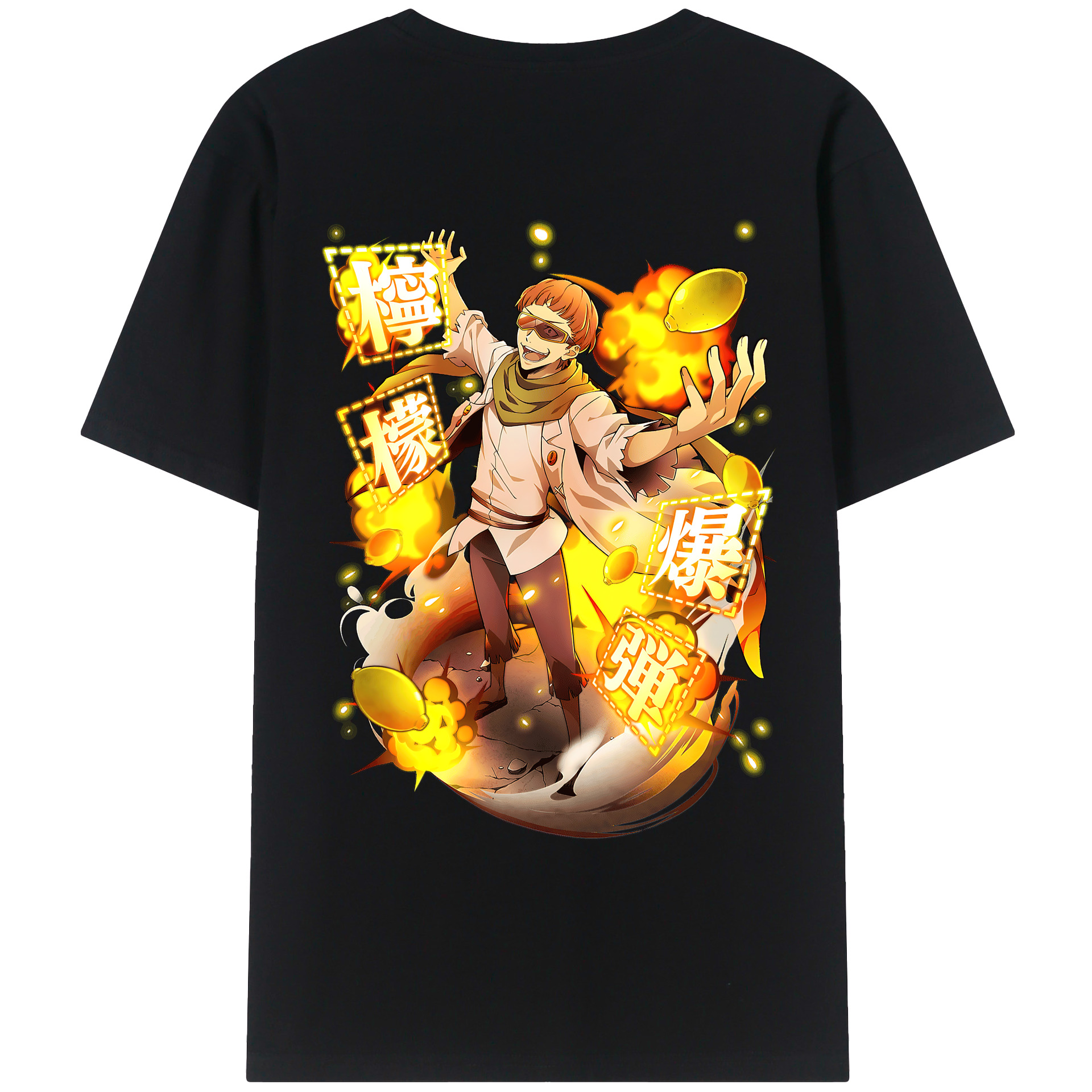 （画像用） 文豪ストレイドッグス Bungo Stray Dogs 綿100％ メンズ半袖Tシャツ（バックプリント） 通気性
