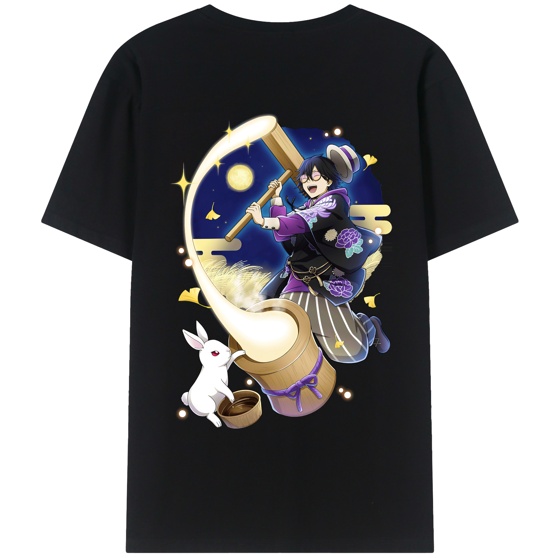 （画像用） 文豪ストレイドッグス Bungo Stray Dogs 綿100％ メンズ半袖Tシャツ（バックプリント） 通気性