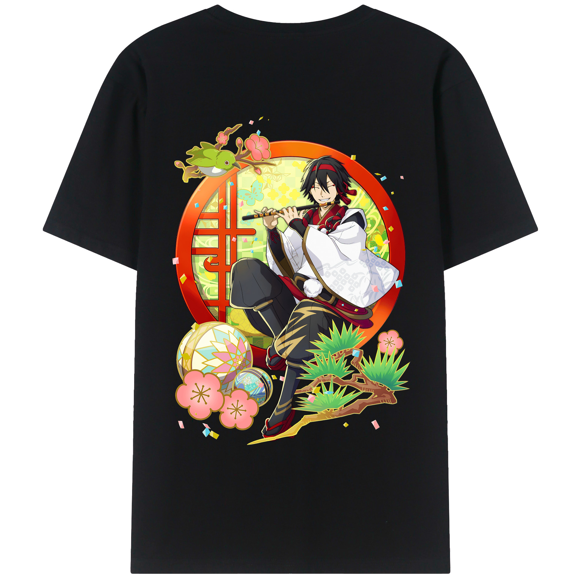 （画像用） 文豪ストレイドッグス Bungo Stray Dogs 綿100％ メンズ半袖Tシャツ（バックプリント） 通気性