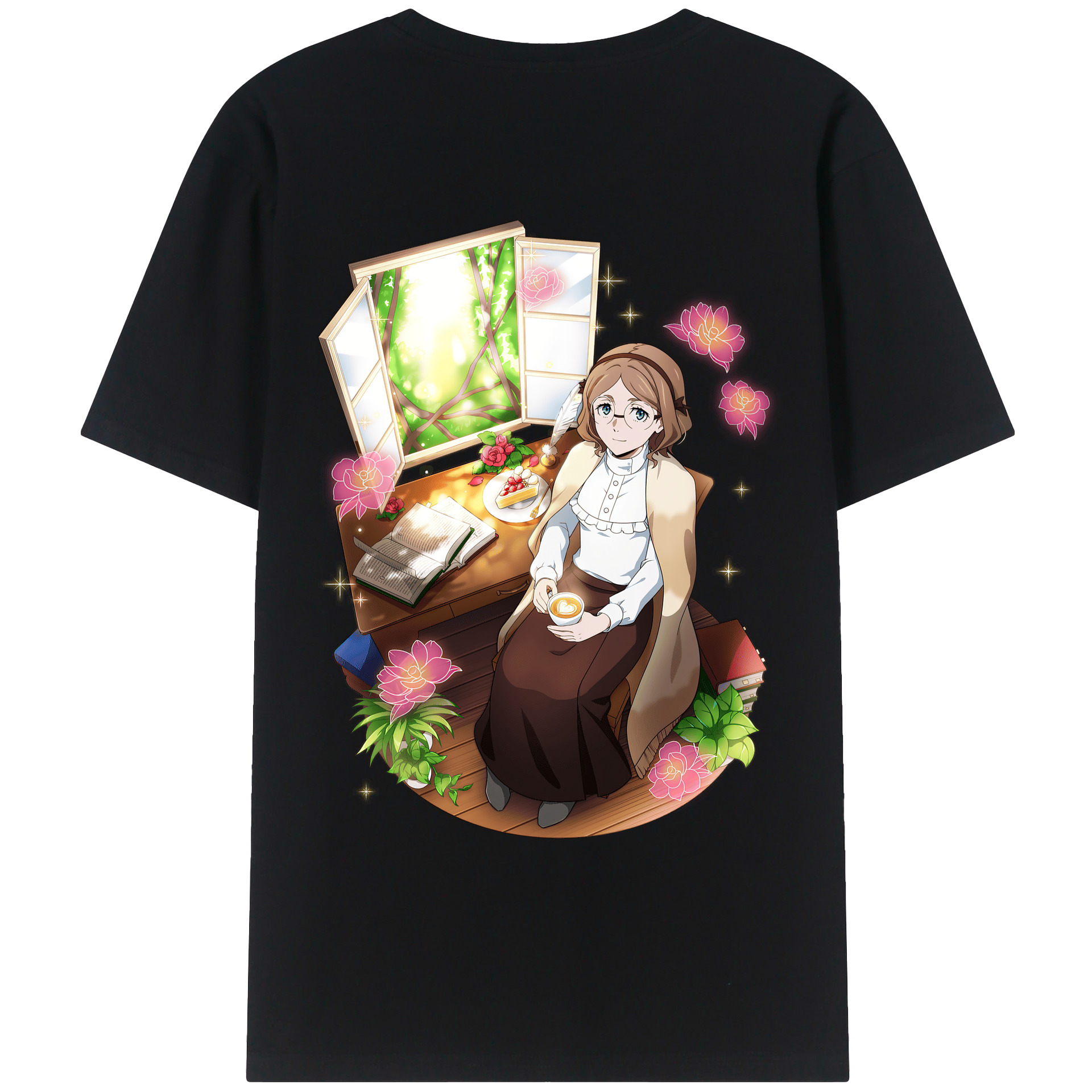 （画像用） 文豪ストレイドッグス Bungo Stray Dogs 綿100％ メンズ半袖Tシャツ（バックプリント） 通気性