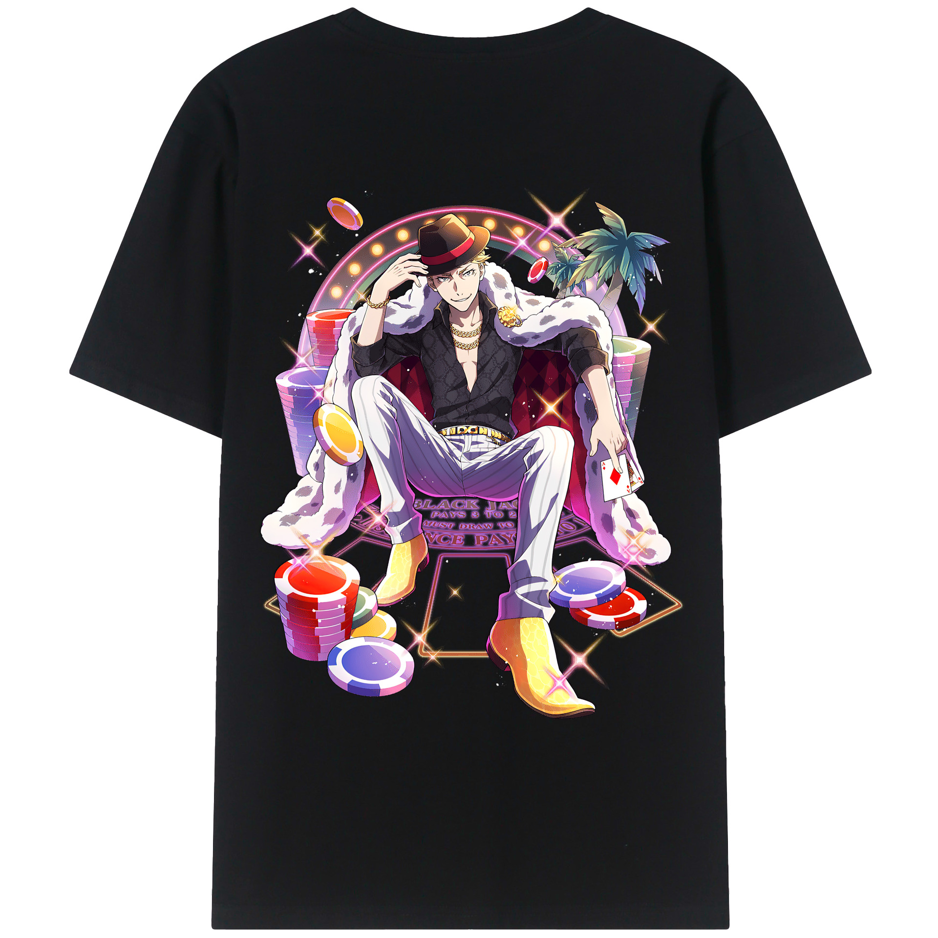 （画像用） 文豪ストレイドッグス Bungo Stray Dogs 綿100％ メンズ半袖Tシャツ（バックプリント） 通気性