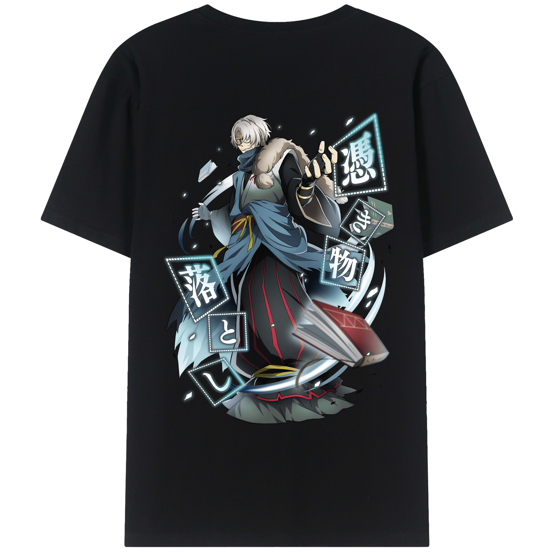 （画像用） 文豪ストレイドッグス Bungo Stray Dogs 綿100％ メンズ半袖Tシャツ（バックプリント） 通気性