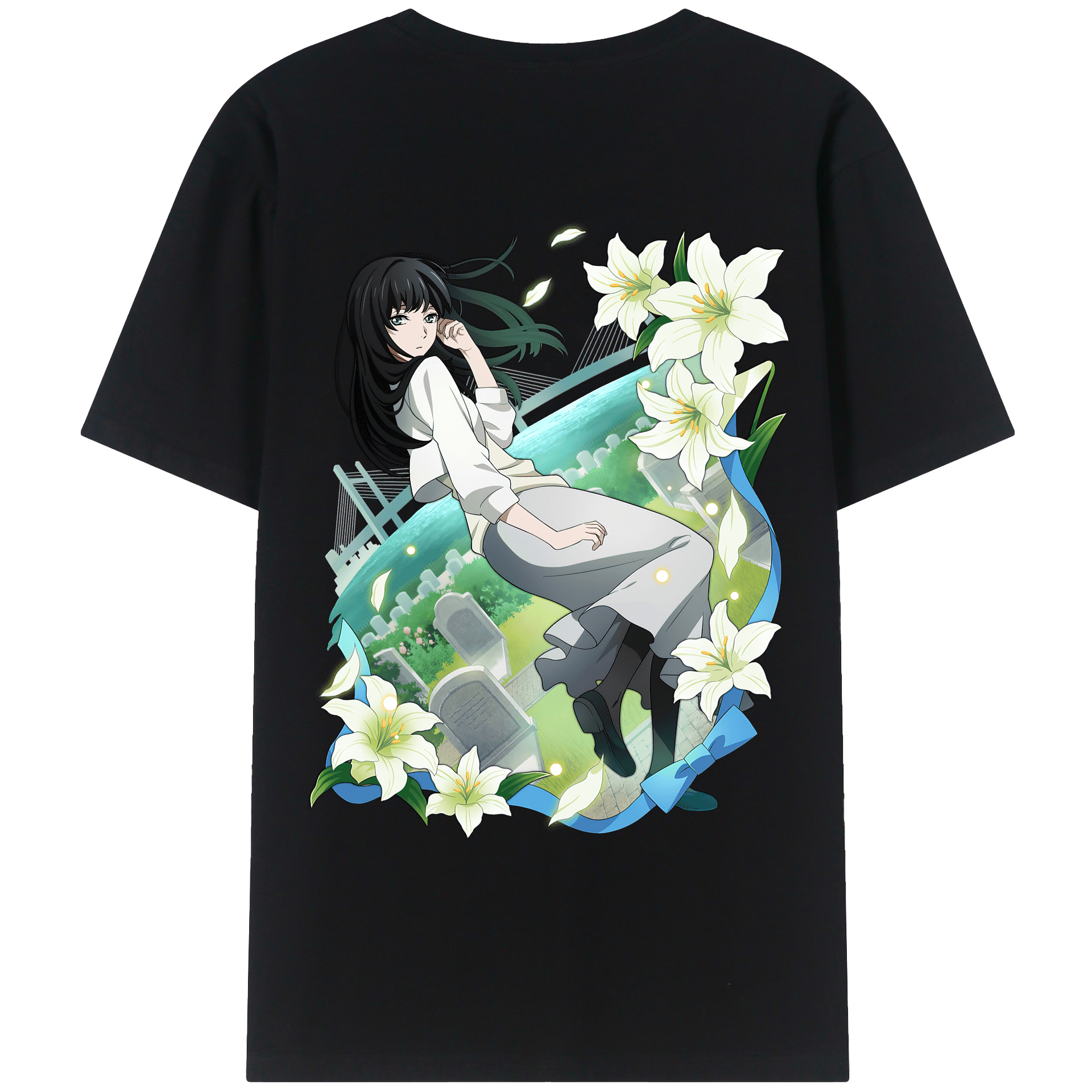 （画像用） 文豪ストレイドッグス Bungo Stray Dogs 綿100％ メンズ半袖Tシャツ（バックプリント） 通気性