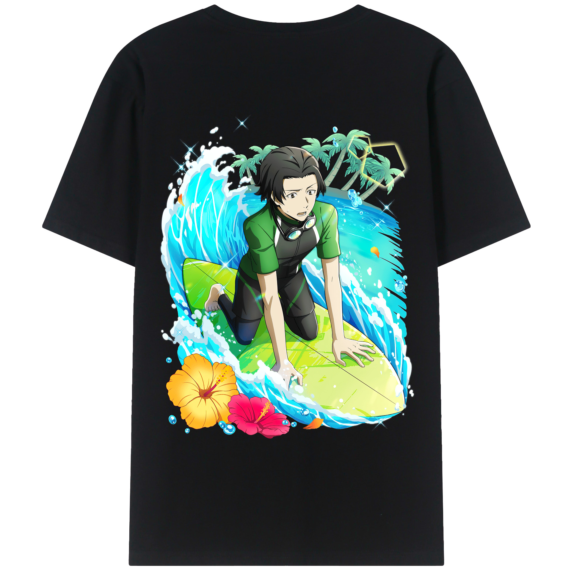 （画像用） 文豪ストレイドッグス Bungo Stray Dogs 綿100％ メンズ半袖Tシャツ（バックプリント） 通気性