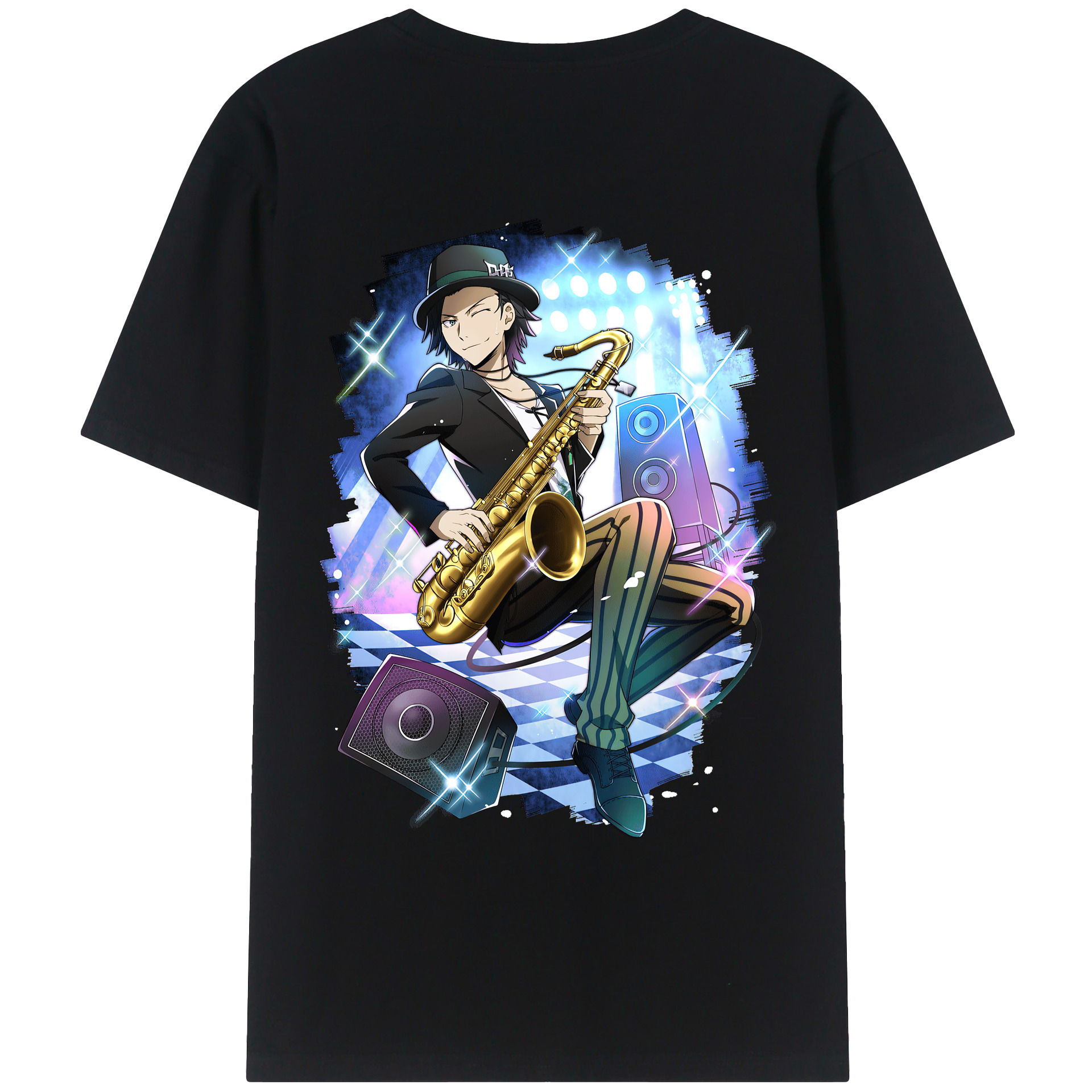 （画像用） 文豪ストレイドッグス Bungo Stray Dogs 綿100％ メンズ半袖Tシャツ（バックプリント） 通気性