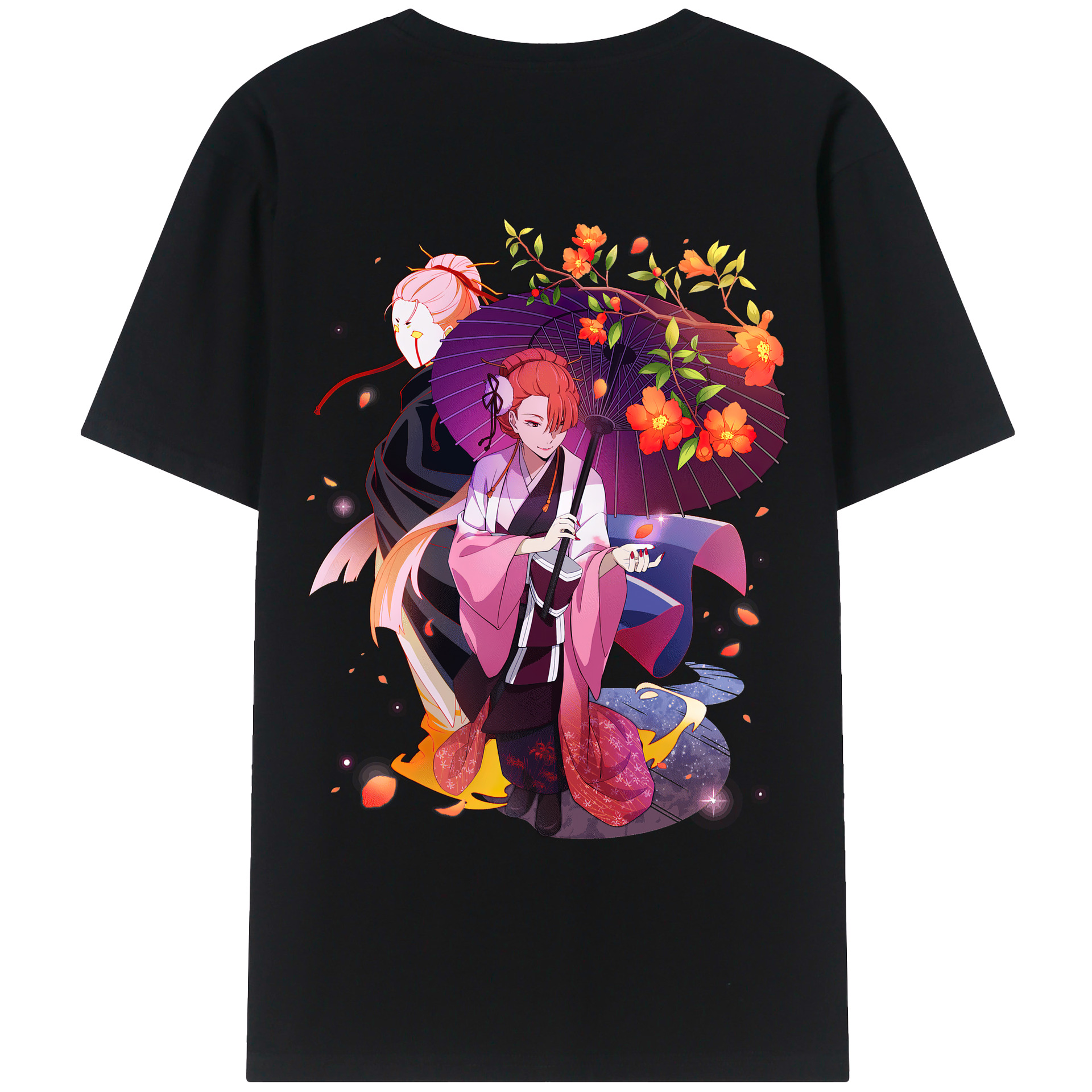 （画像用） 文豪ストレイドッグス Bungo Stray Dogs 綿100％ メンズ半袖Tシャツ（バックプリント） 通気性