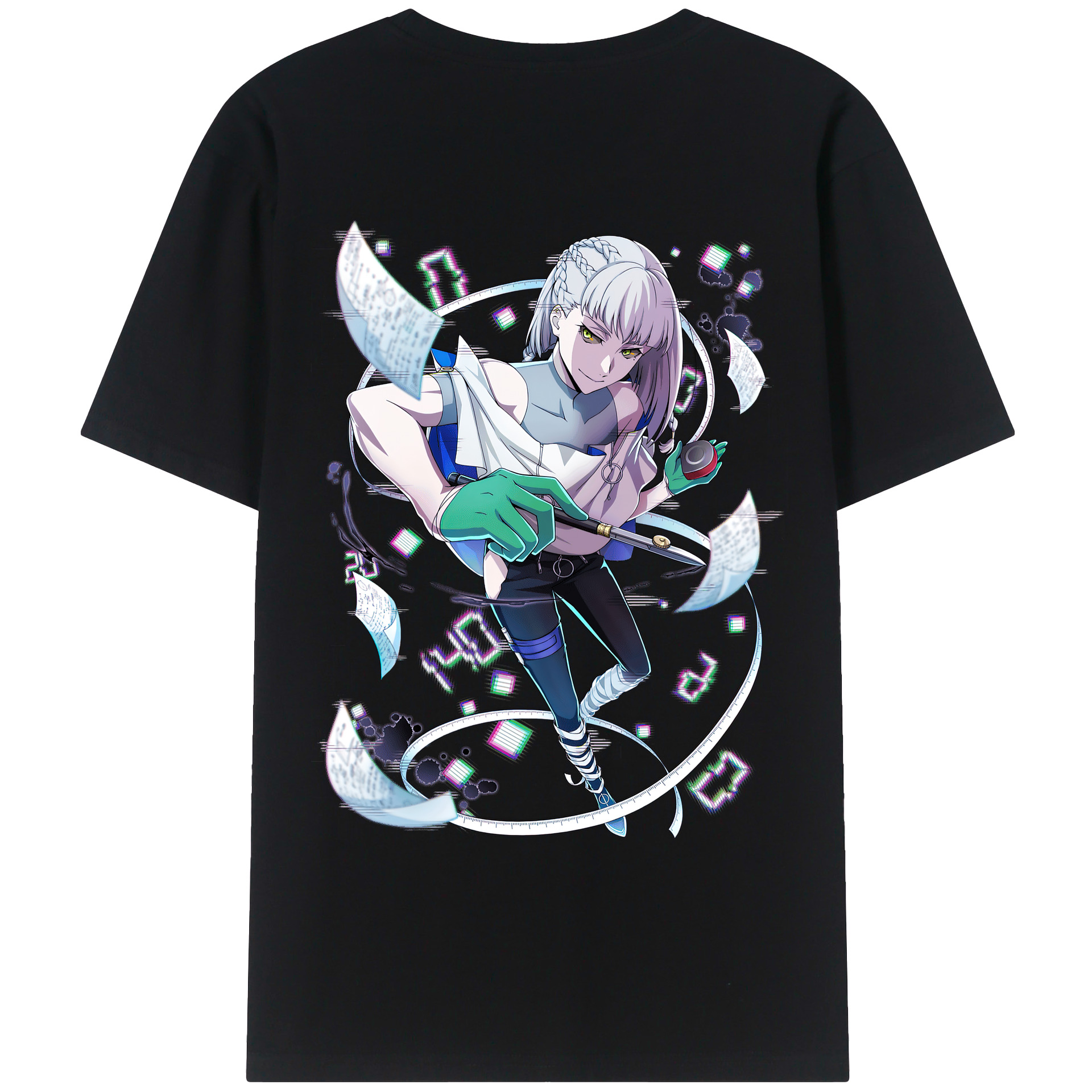 （画像用） 文豪ストレイドッグス Bungo Stray Dogs 綿100％ メンズ半袖Tシャツ（バックプリント） 通気性