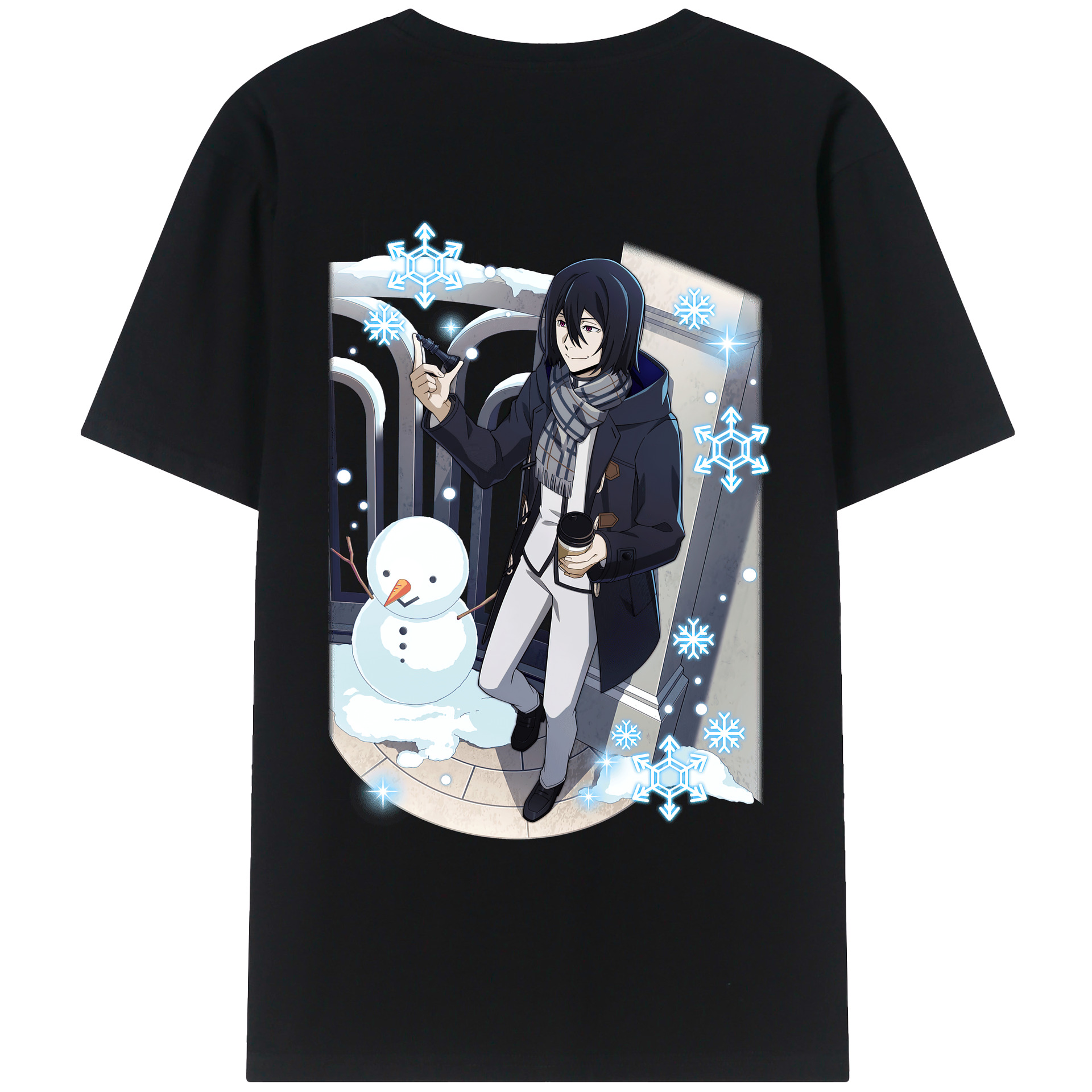 （画像用） 文豪ストレイドッグス Bungo Stray Dogs 綿100％ メンズ半袖Tシャツ（バックプリント） 通気性