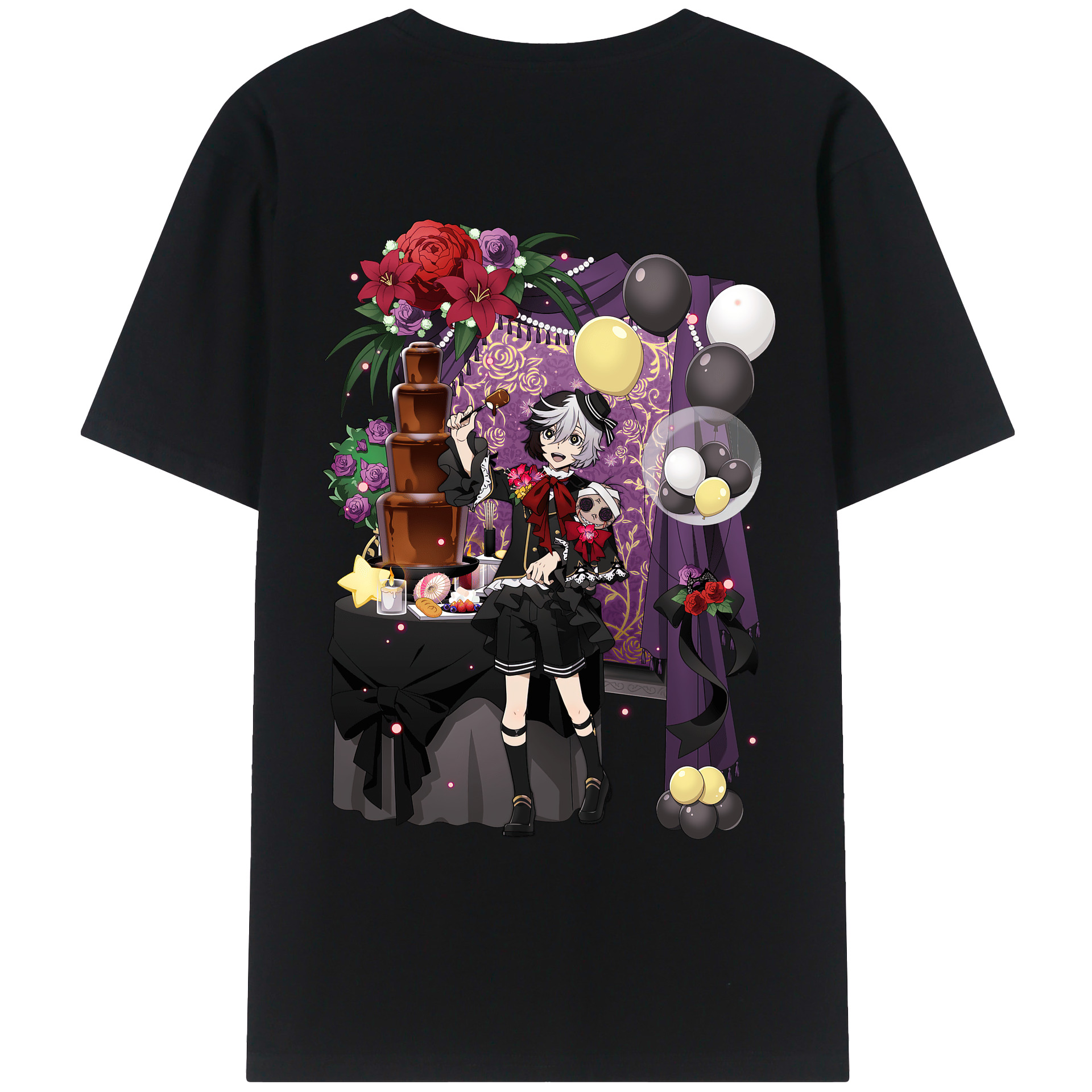 （画像用） 文豪ストレイドッグス Bungo Stray Dogs 綿100％ メンズ半袖Tシャツ（バックプリント） 通気性