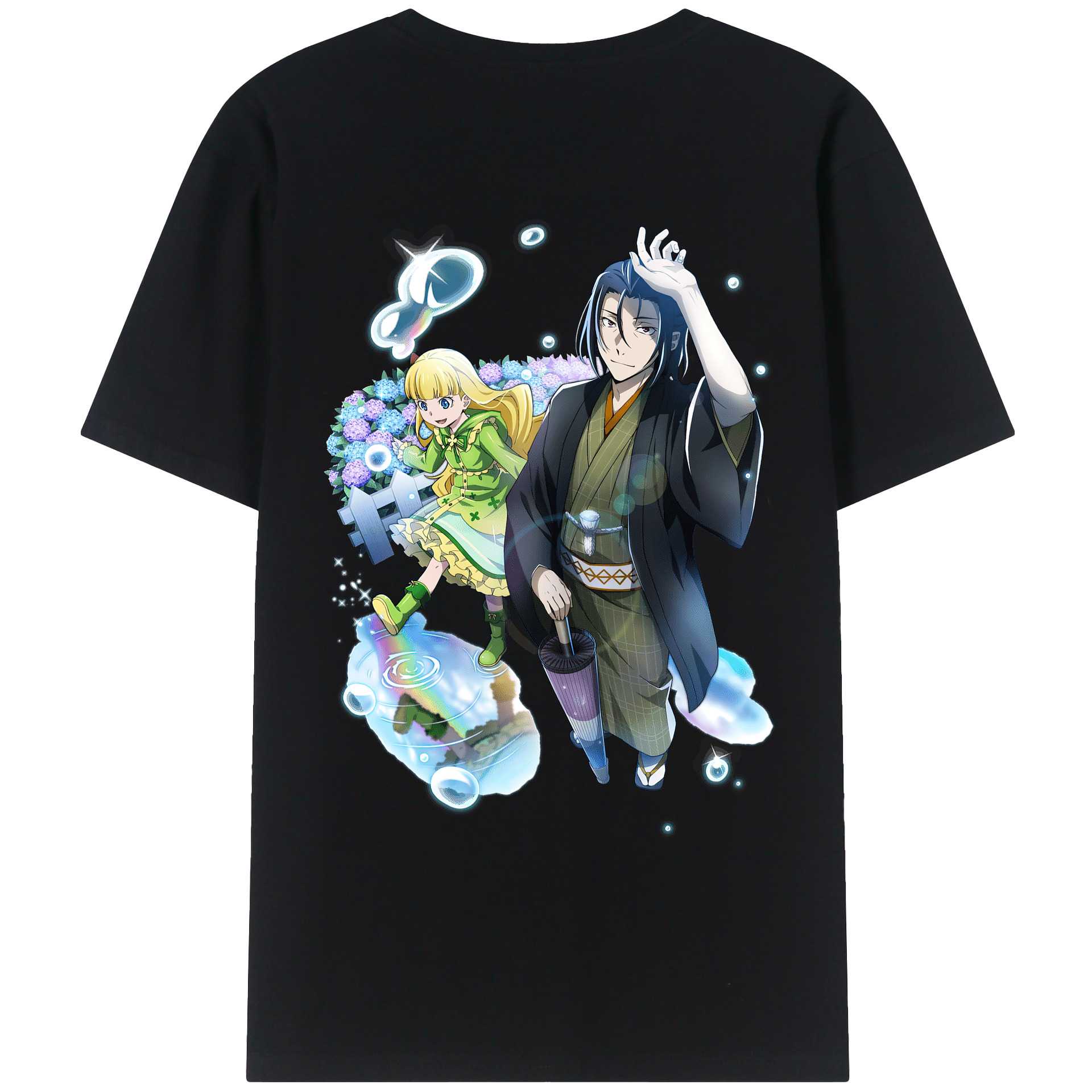 （画像用） 文豪ストレイドッグス Bungo Stray Dogs 綿100％ メンズ半袖Tシャツ（バックプリント） 通気性