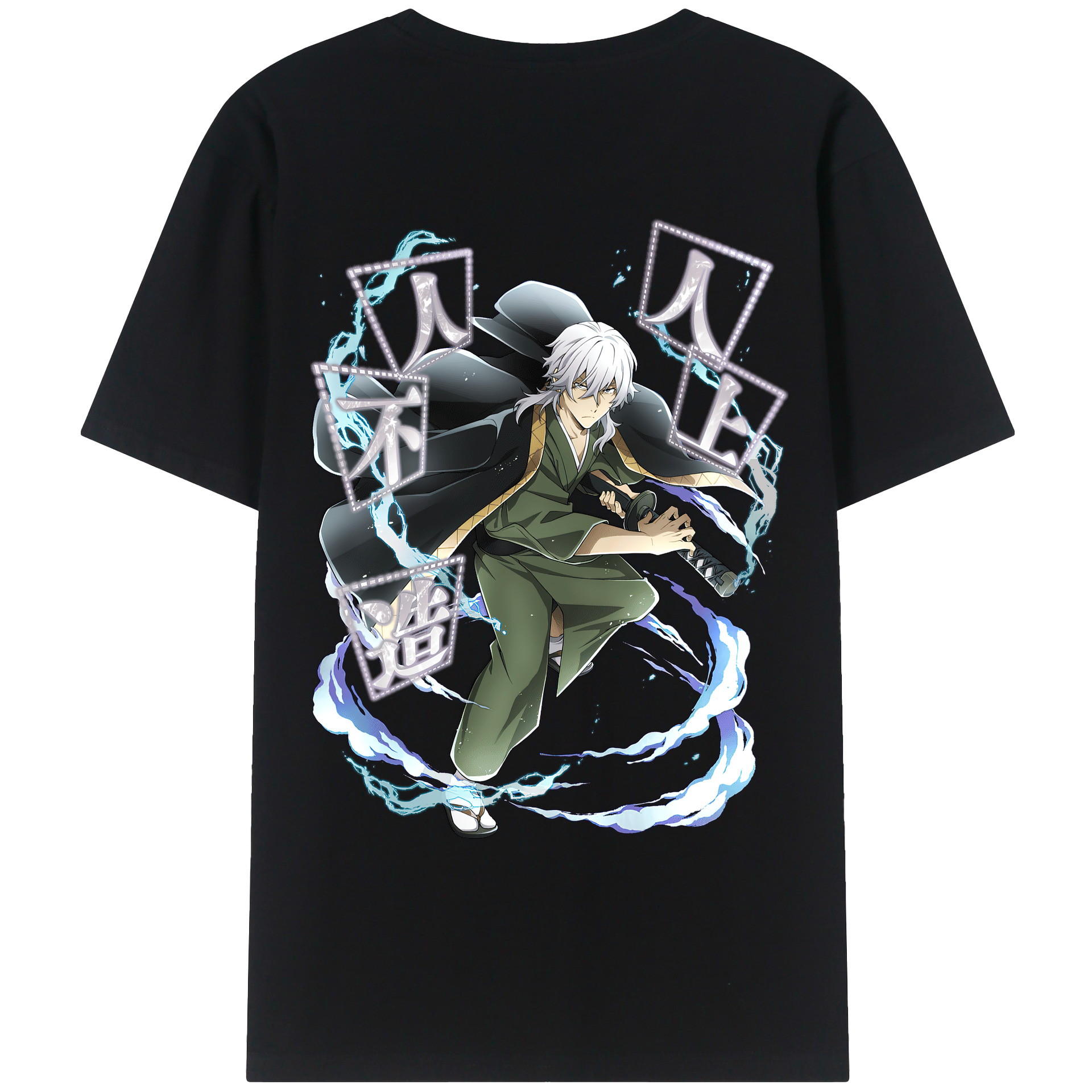 （画像用） 文豪ストレイドッグス Bungo Stray Dogs 綿100％ メンズ半袖Tシャツ（バックプリント） 通気性