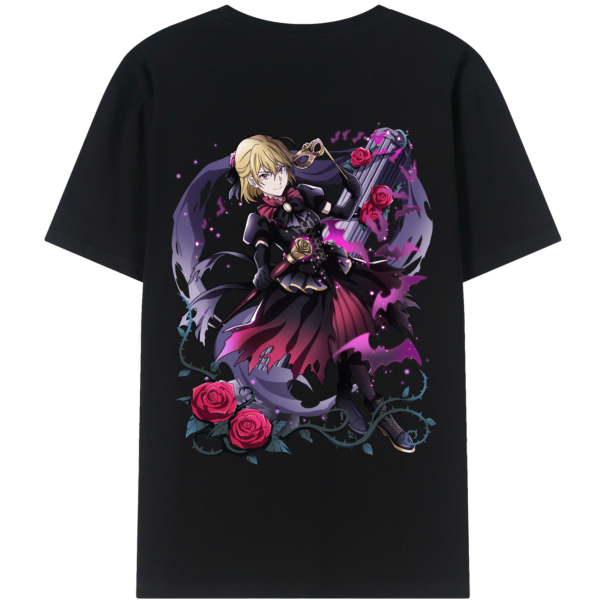 （画像用） 文豪ストレイドッグス Bungo Stray Dogs 綿100％ メンズ半袖Tシャツ（バックプリント） 通気性