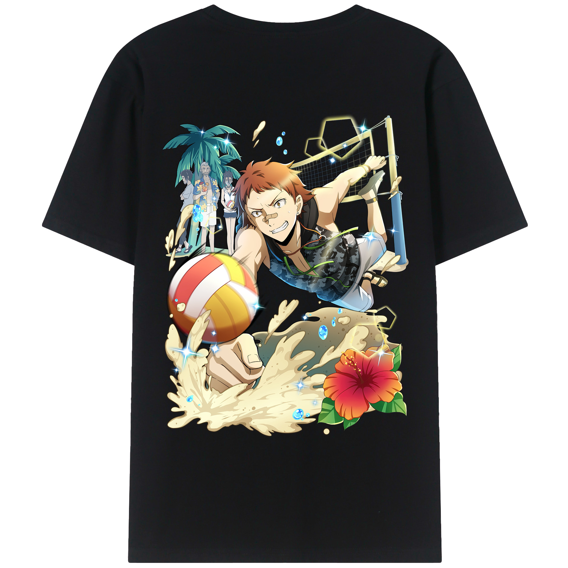 （画像用） 文豪ストレイドッグス Bungo Stray Dogs 綿100％ メンズ半袖Tシャツ（バックプリント） 通気性