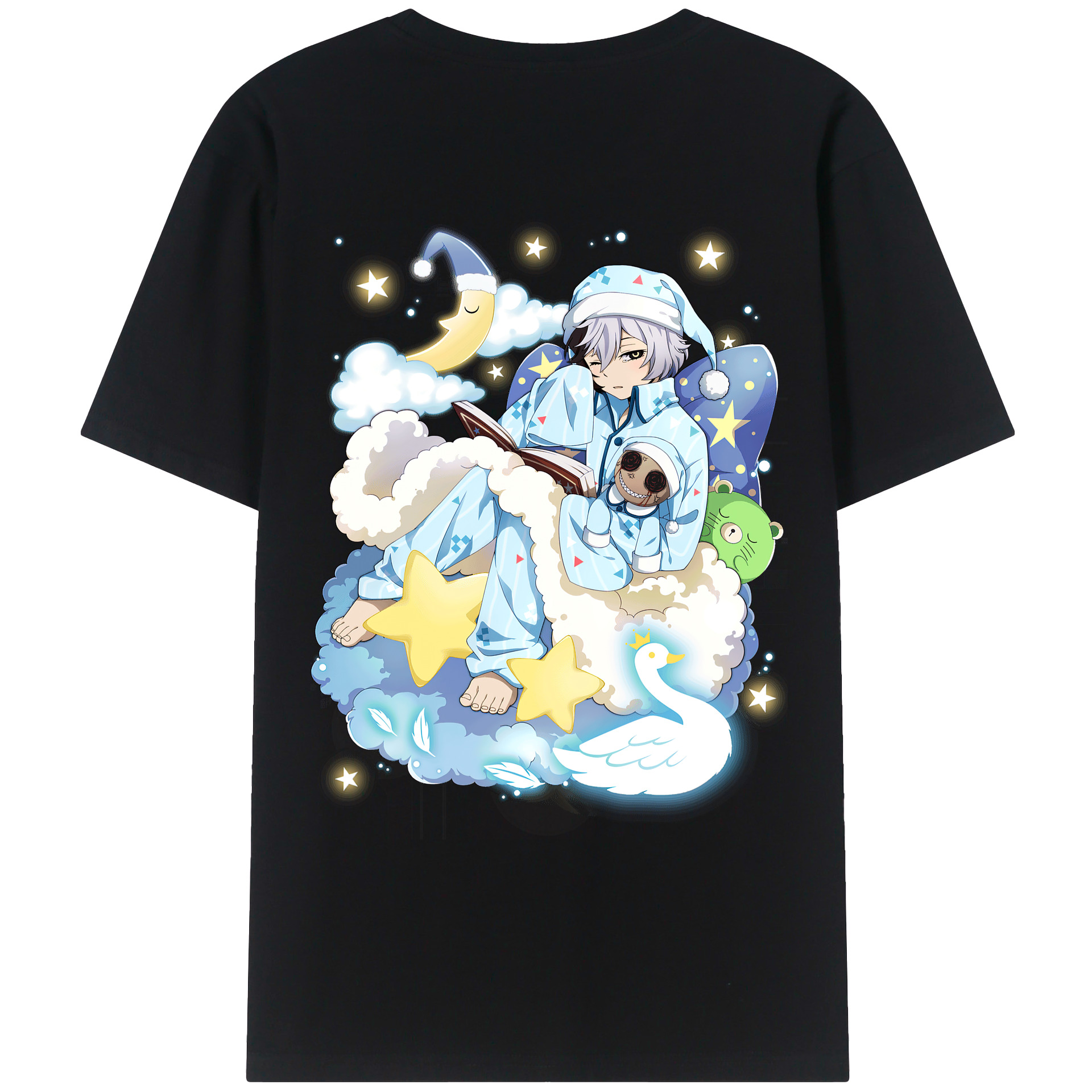 （画像用） 文豪ストレイドッグス Bungo Stray Dogs 綿100％ メンズ半袖Tシャツ（バックプリント） 通気性