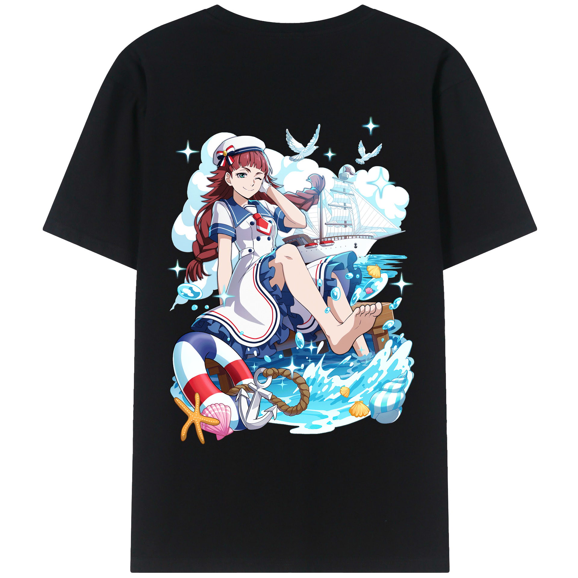 （画像用） 文豪ストレイドッグス Bungo Stray Dogs 綿100％ メンズ半袖Tシャツ（バックプリント） 通気性