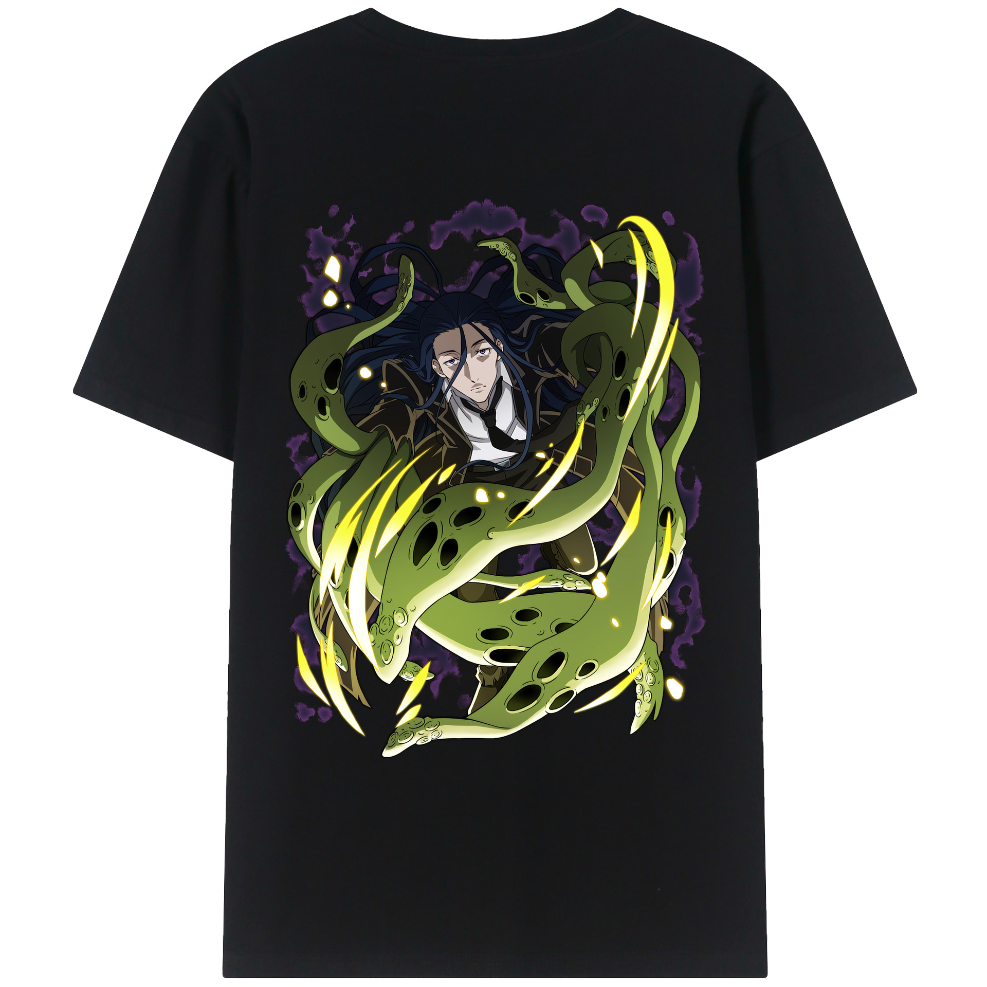 （画像用） 文豪ストレイドッグス Bungo Stray Dogs 綿100％ メンズ半袖Tシャツ（バックプリント） 通気性