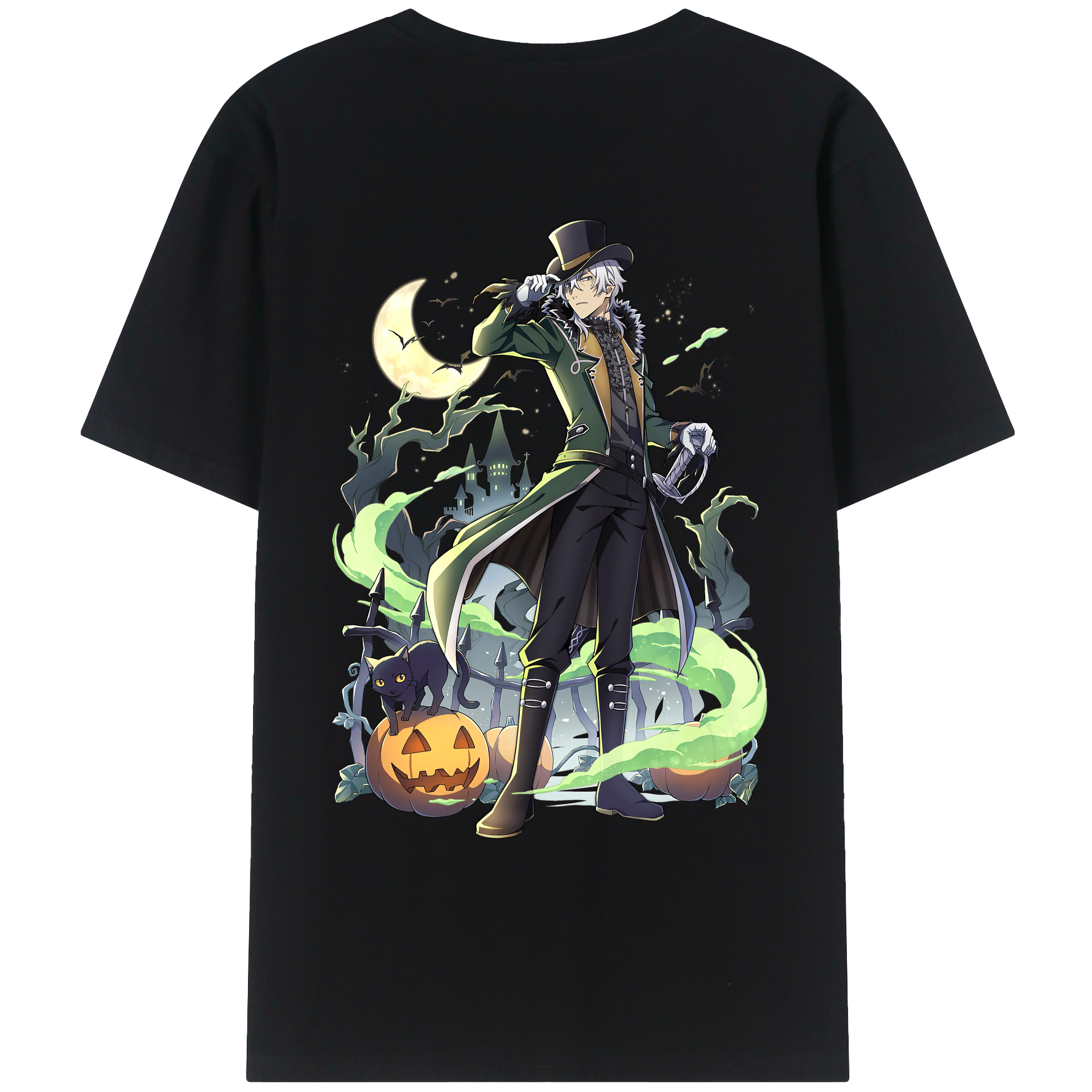 （画像用） 文豪ストレイドッグス Bungo Stray Dogs 綿100％ メンズ半袖Tシャツ（バックプリント） 通気性