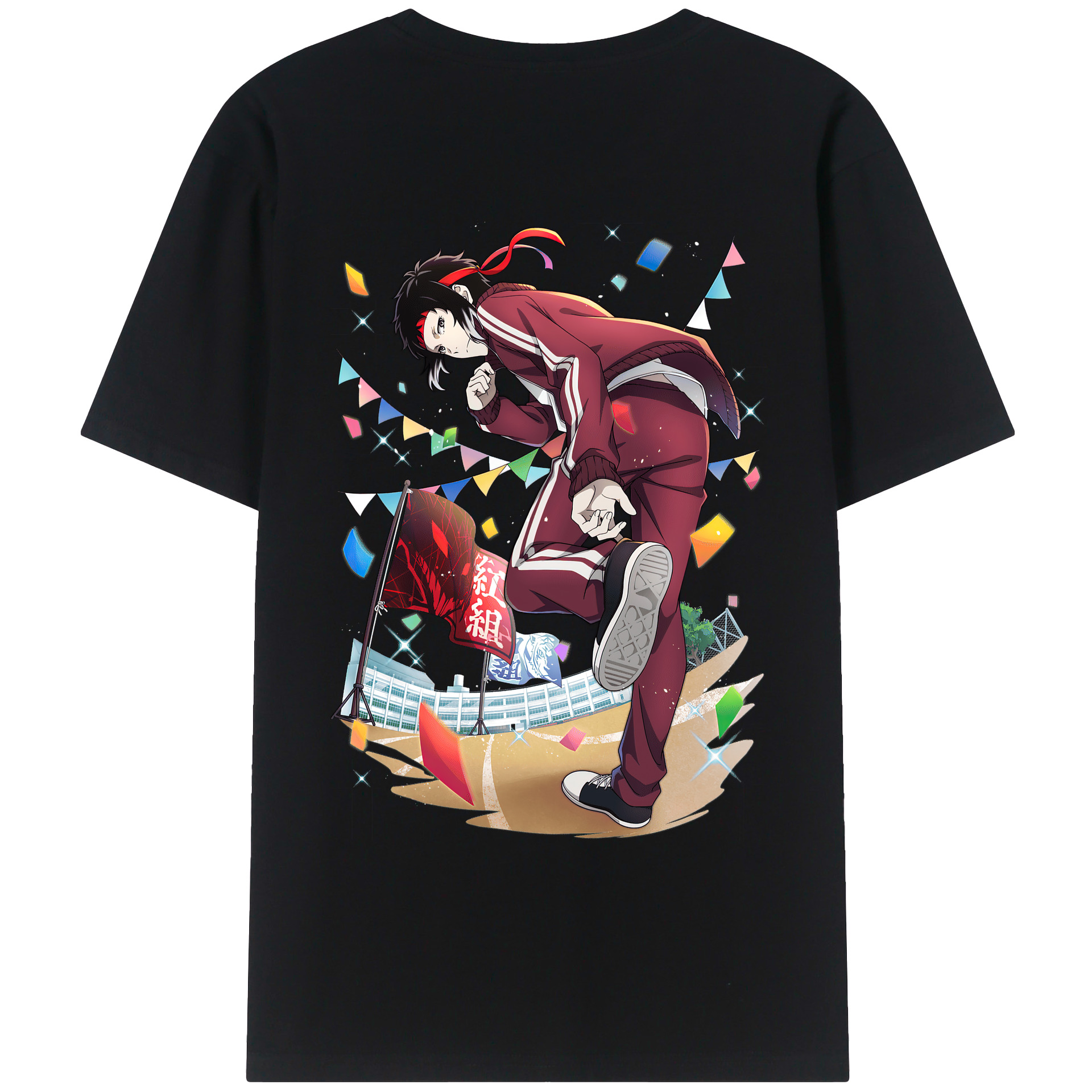 （画像用） 文豪ストレイドッグス Bungo Stray Dogs 綿100％ メンズ半袖Tシャツ（バックプリント） 通気性