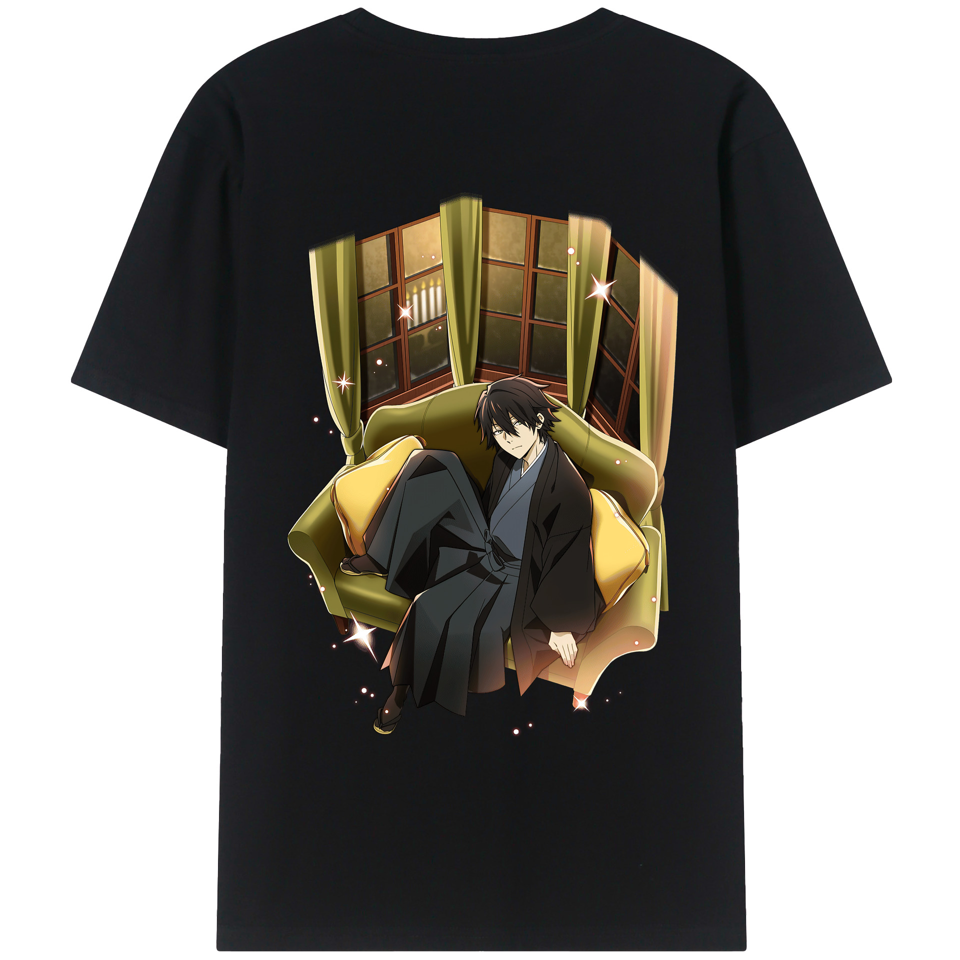 （画像用） 文豪ストレイドッグス Bungo Stray Dogs 綿100％ メンズ半袖Tシャツ（バックプリント） 通気性