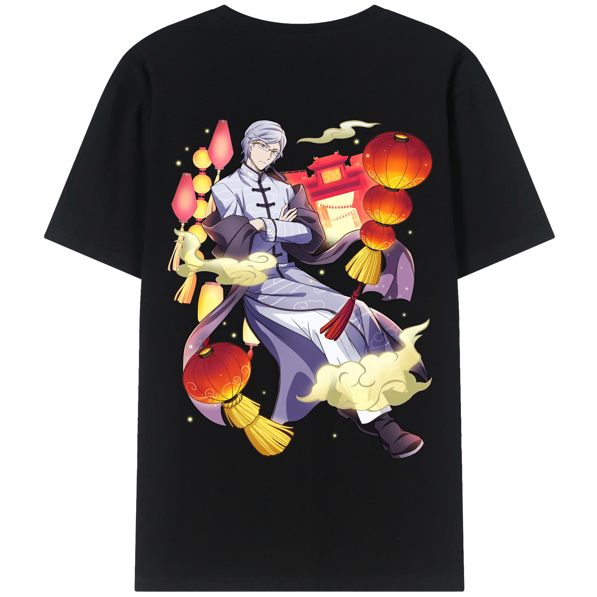 （画像用） 文豪ストレイドッグス Bungo Stray Dogs 綿100％ メンズ半袖Tシャツ（バックプリント） 通気性