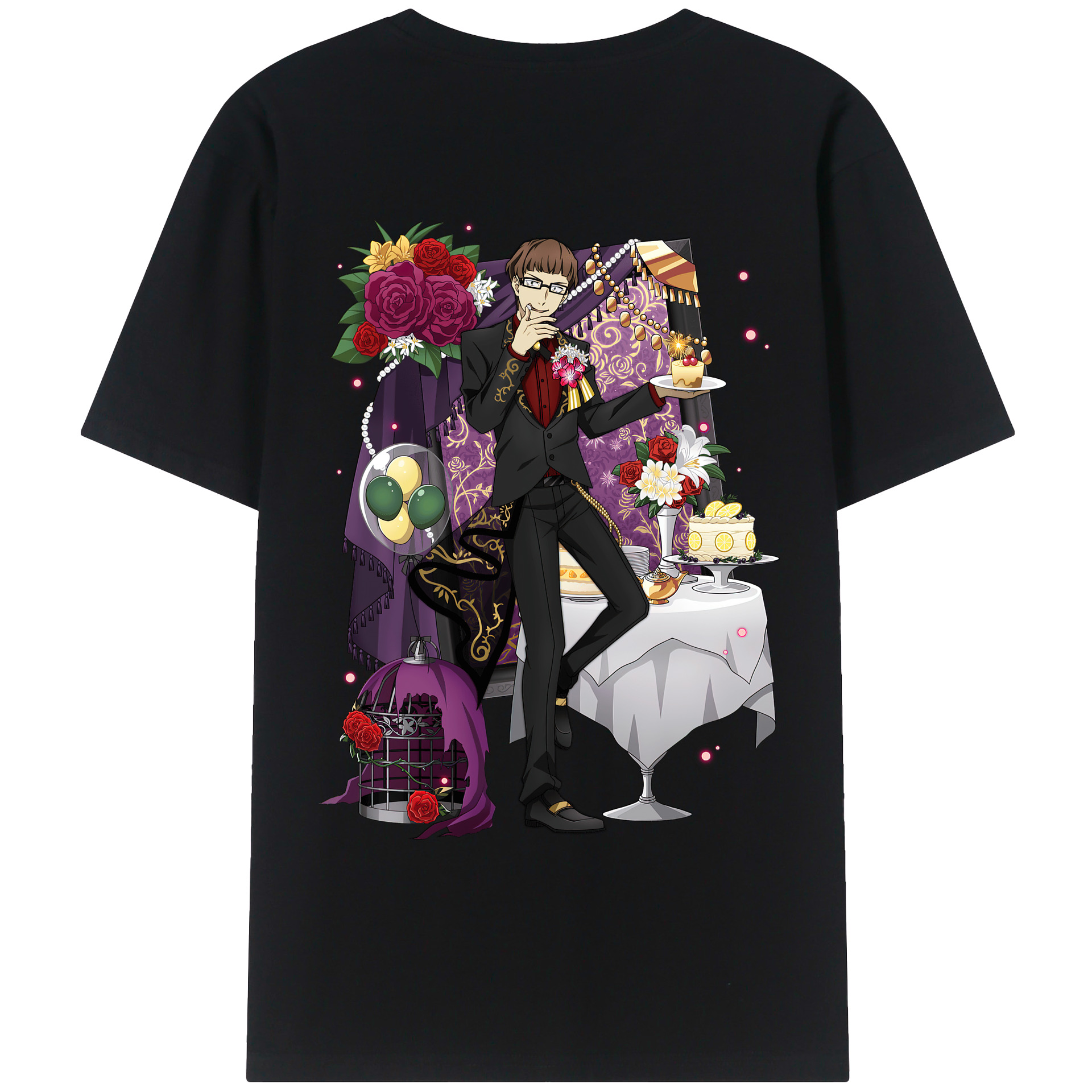 （画像用） 文豪ストレイドッグス Bungo Stray Dogs 綿100％ メンズ半袖Tシャツ（バックプリント） 通気性