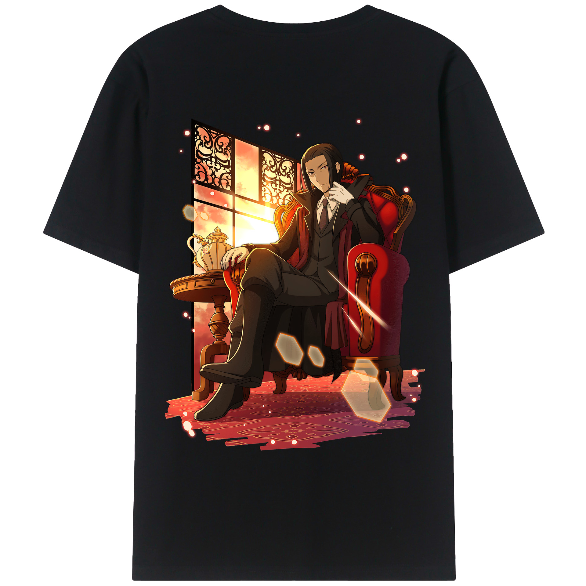 （画像用） 文豪ストレイドッグス Bungo Stray Dogs 綿100％ メンズ半袖Tシャツ（バックプリント） 通気性