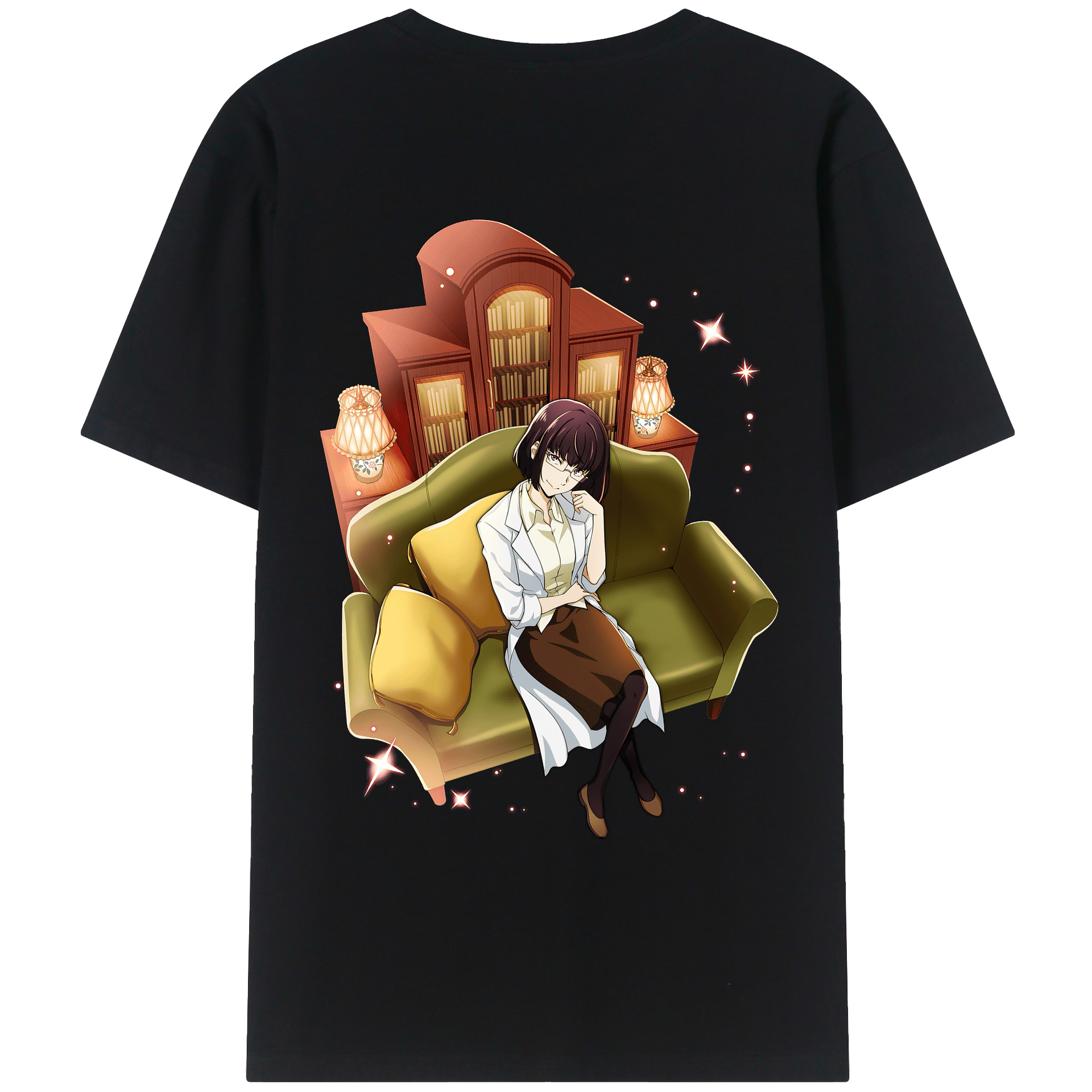 （画像用） 文豪ストレイドッグス Bungo Stray Dogs 綿100％ メンズ半袖Tシャツ（バックプリント） 通気性