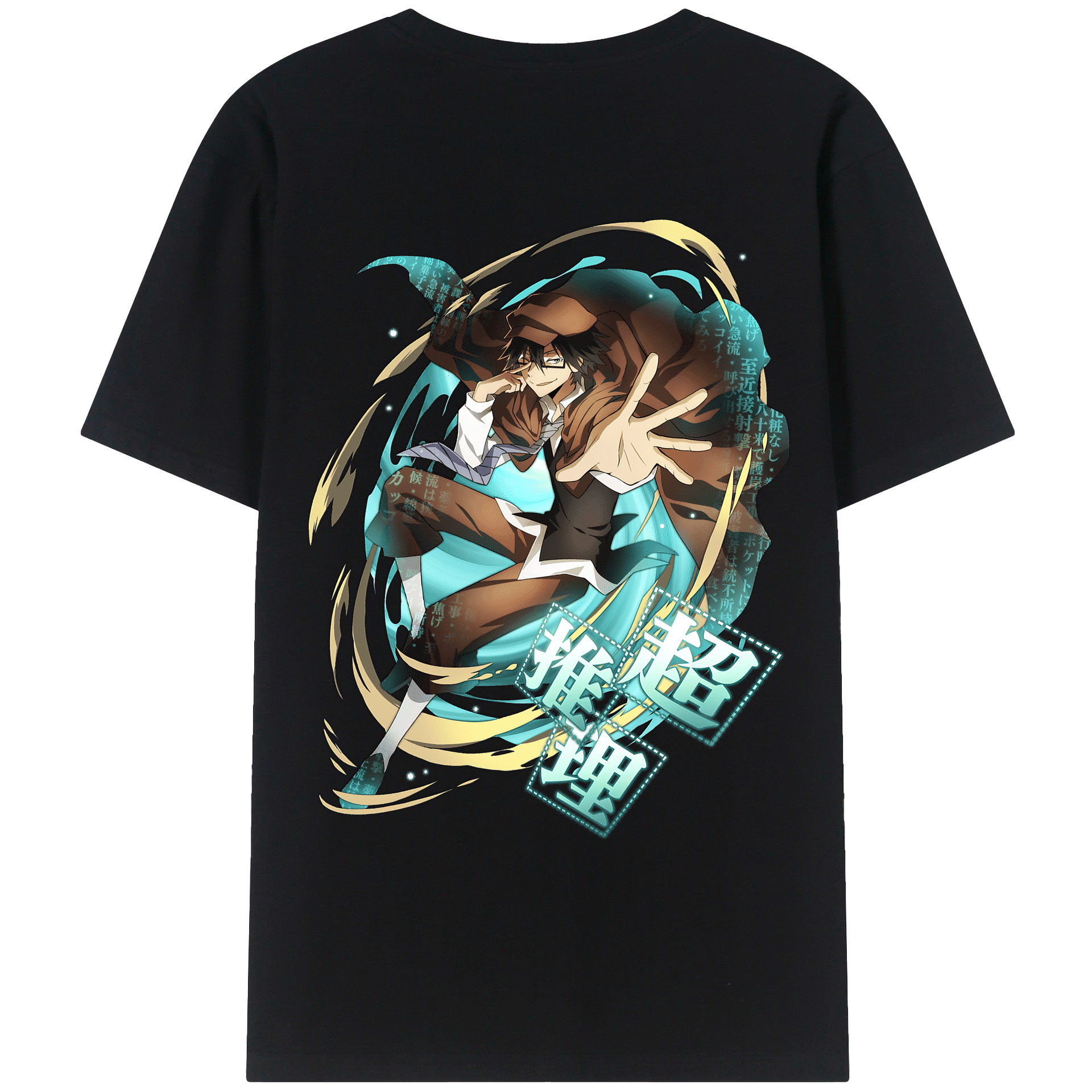 （画像用） 文豪ストレイドッグス Bungo Stray Dogs 綿100％ メンズ半袖Tシャツ（バックプリント） 通気性