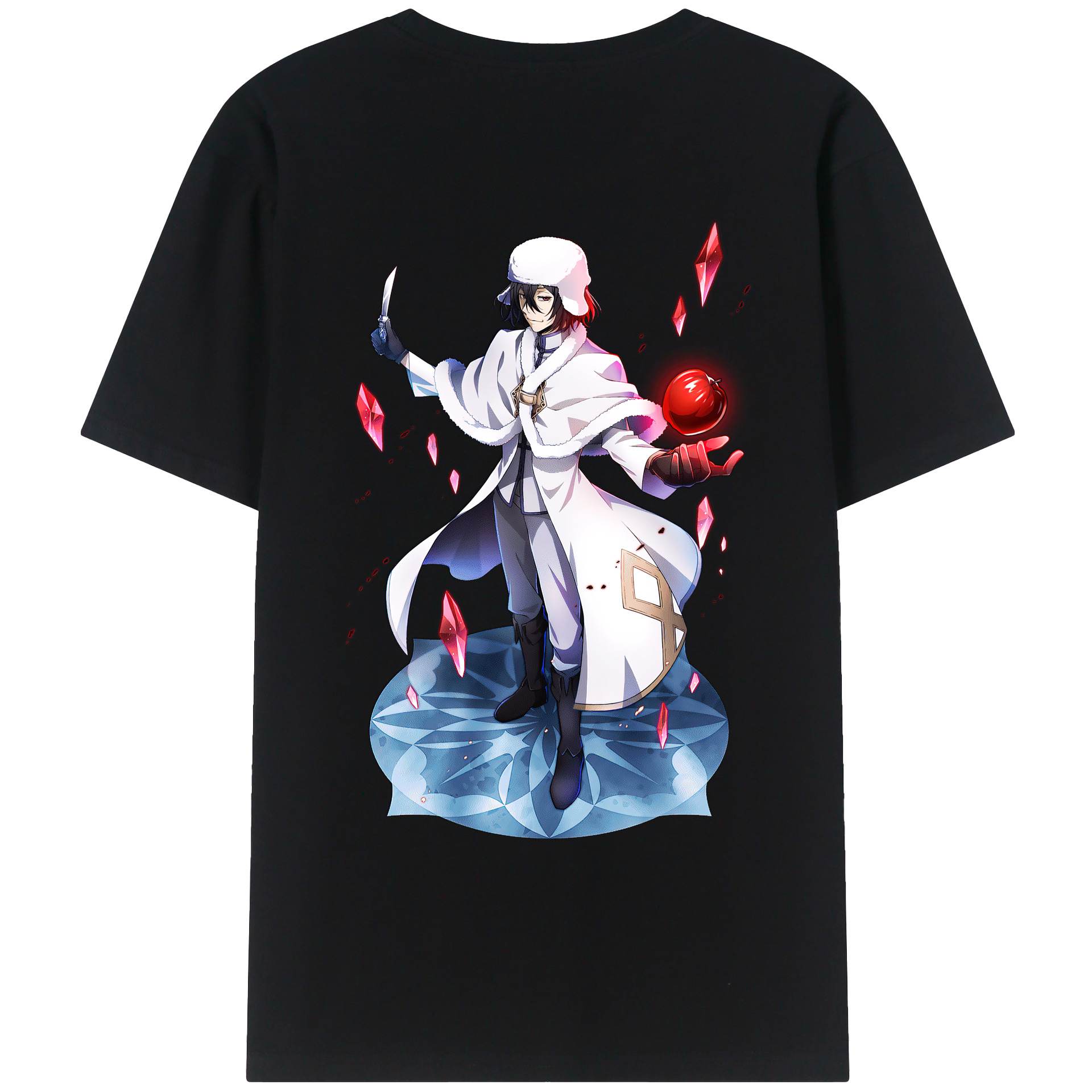 （画像用） 文豪ストレイドッグス Bungo Stray Dogs 綿100％ メンズ半袖Tシャツ（バックプリント） 通気性