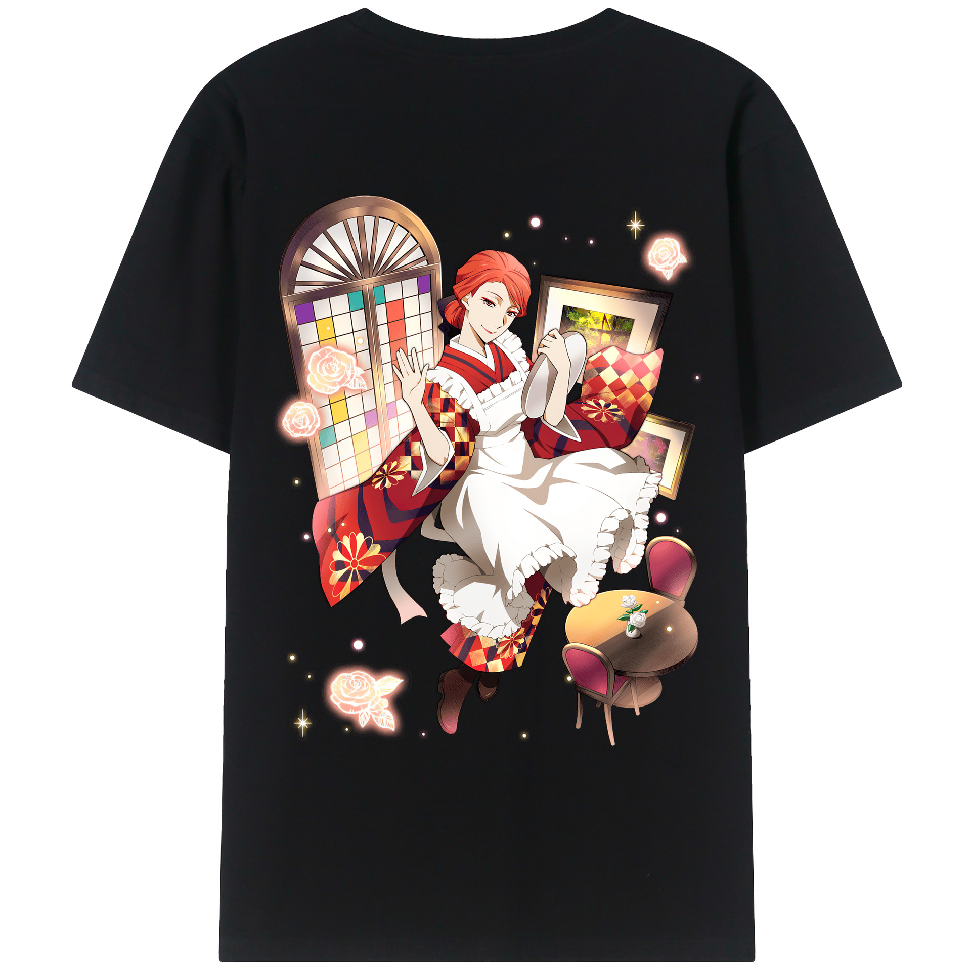 （画像用） 文豪ストレイドッグス Bungo Stray Dogs 綿100％ メンズ半袖Tシャツ（バックプリント） 通気性