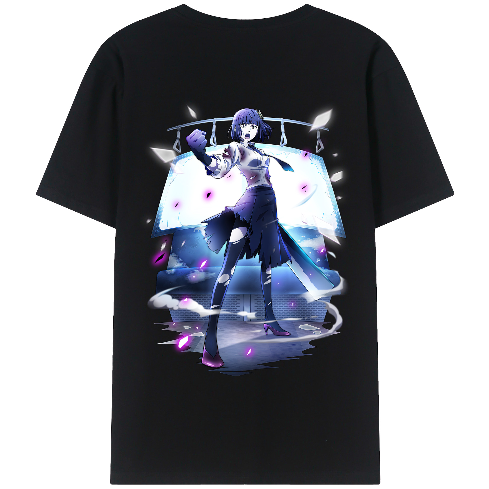 （画像用） 文豪ストレイドッグス Bungo Stray Dogs 綿100％ メンズ半袖Tシャツ（バックプリント） 通気性