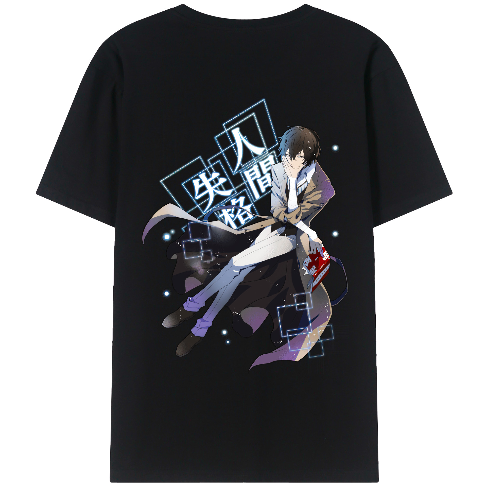 （画像用） 文豪ストレイドッグス Bungo Stray Dogs 綿100％ メンズ半袖Tシャツ（バックプリント） 通気性