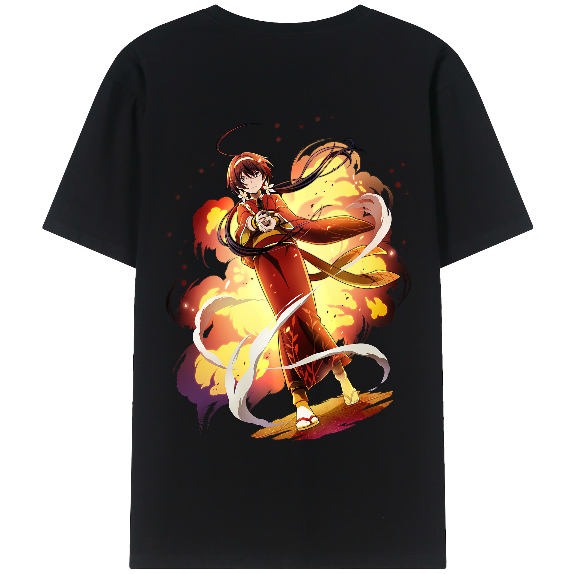 （画像用） 文豪ストレイドッグス Bungo Stray Dogs 綿100％ メンズ半袖Tシャツ（バックプリント） 通気性