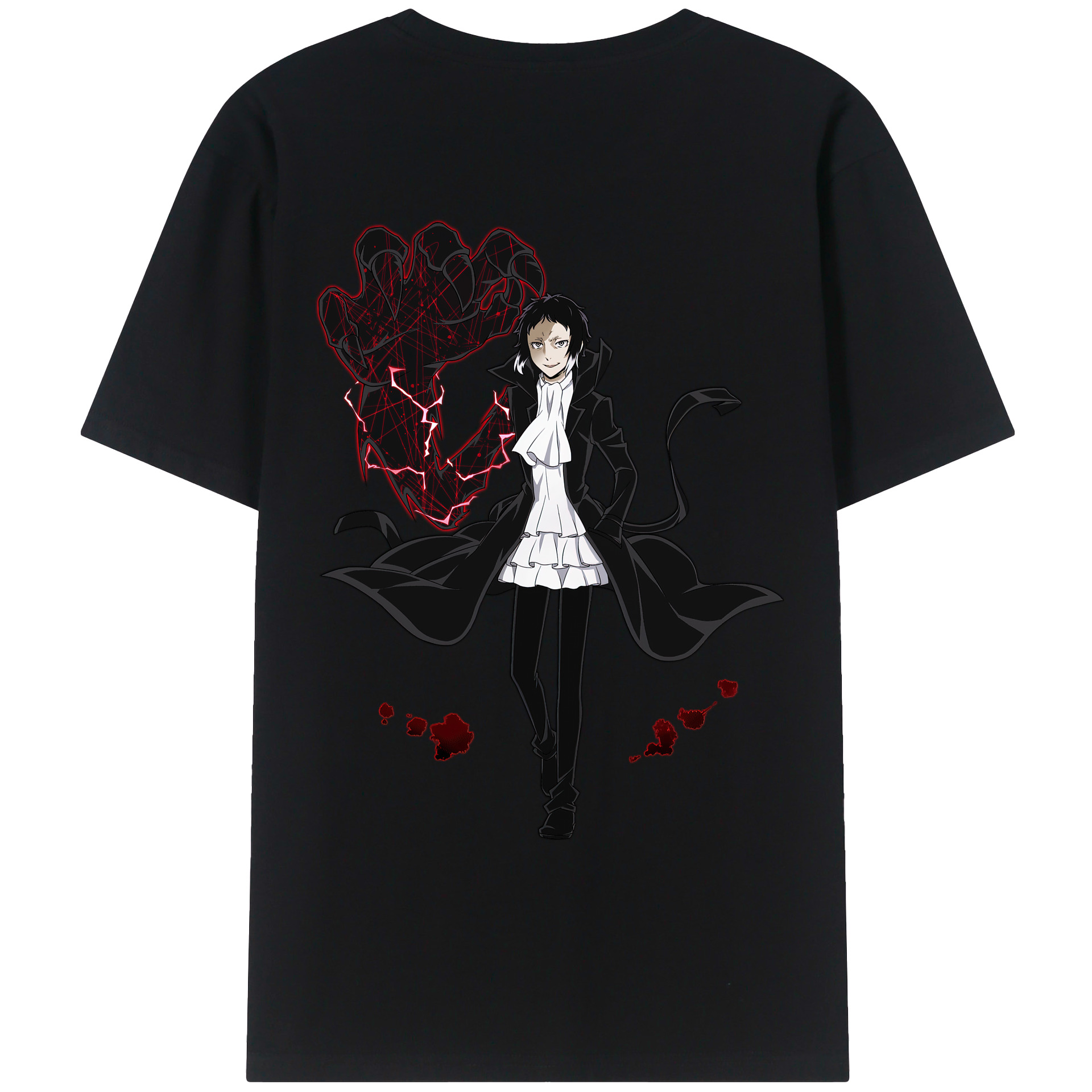 （画像用） 文豪ストレイドッグス Bungo Stray Dogs 綿100％ メンズ半袖Tシャツ（バックプリント） 通気性