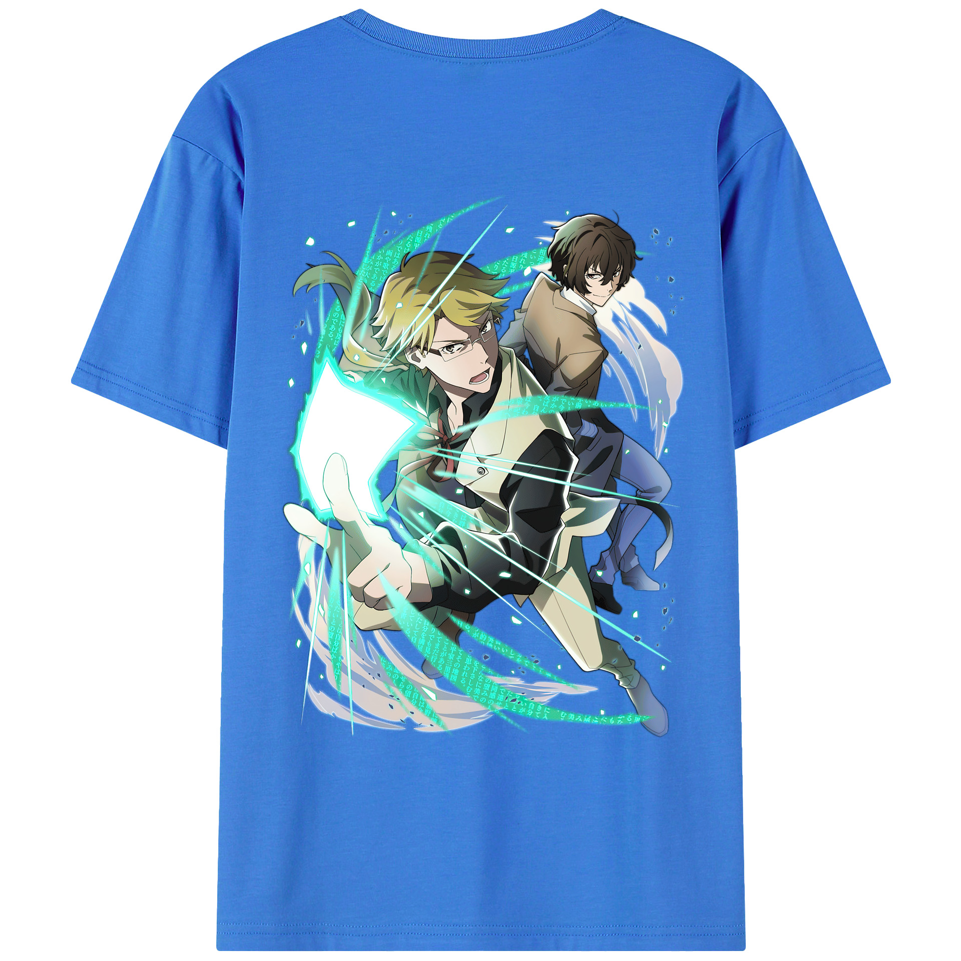（画像用） 文豪ストレイドッグス Bungo Stray Dogs 綿100％ メンズ半袖Tシャツ（バックプリント） 通気性