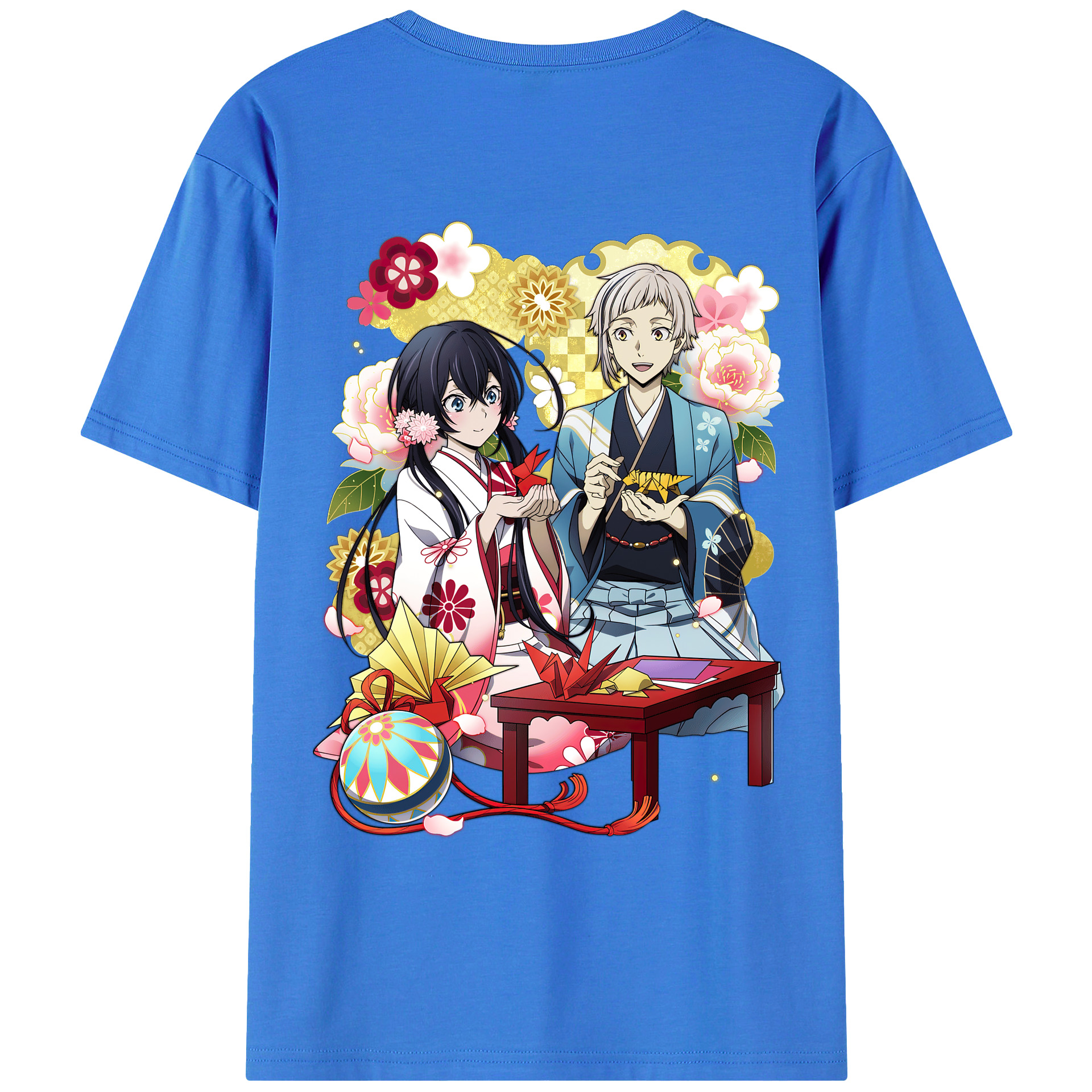 （画像用） 文豪ストレイドッグス Bungo Stray Dogs 綿100％ メンズ半袖Tシャツ（バックプリント） 通気性