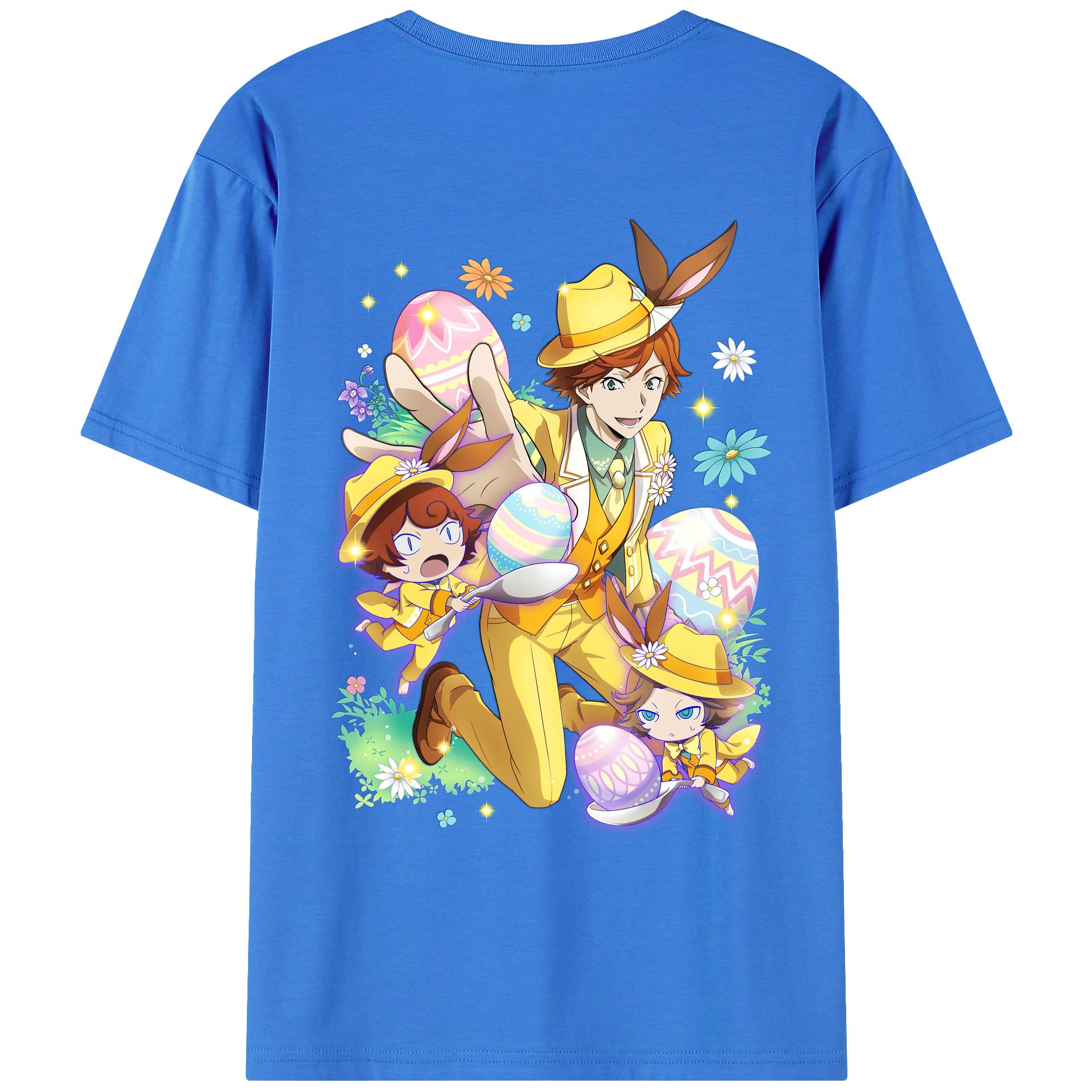 （画像用） 文豪ストレイドッグス Bungo Stray Dogs 綿100％ メンズ半袖Tシャツ（バックプリント） 通気性