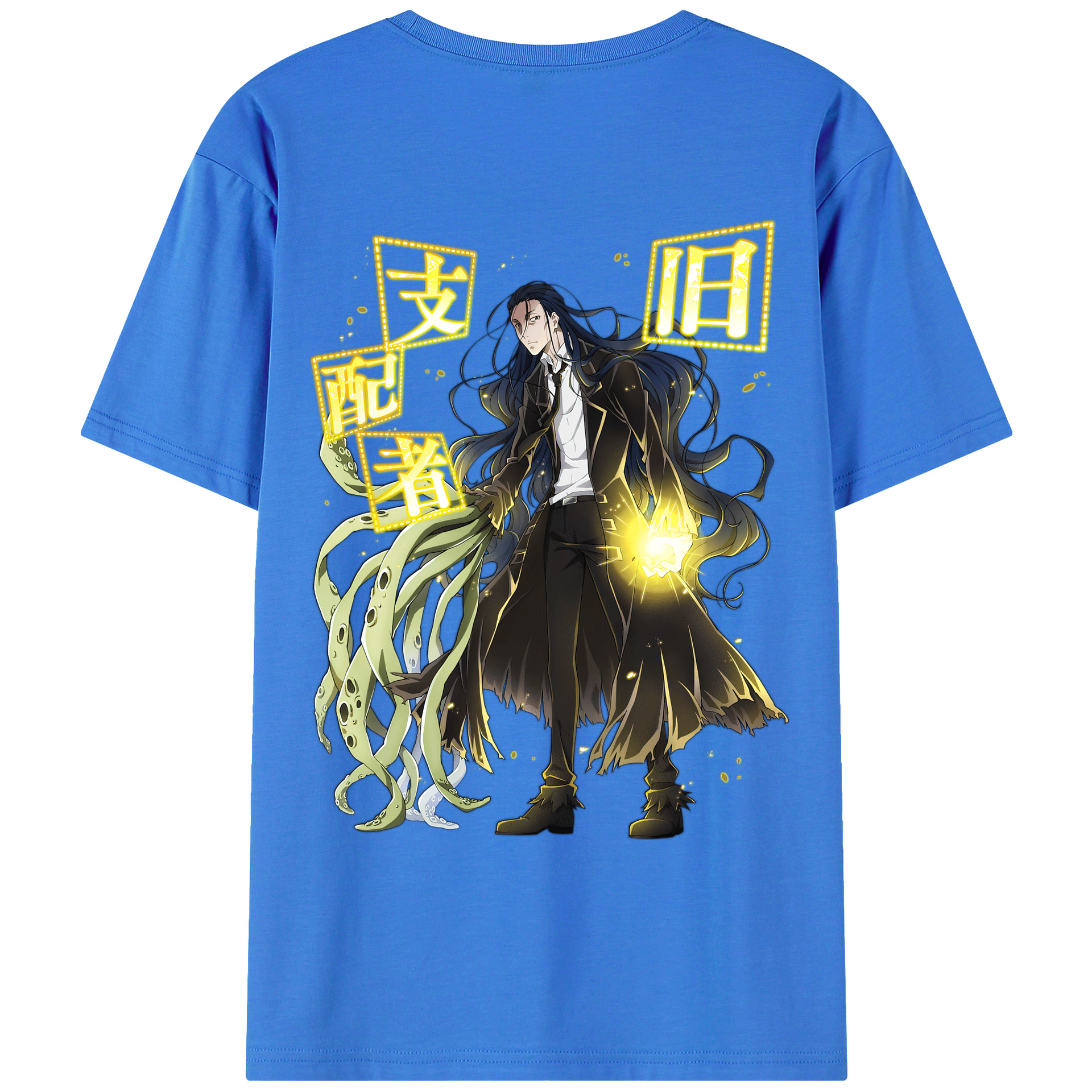 （画像用） 文豪ストレイドッグス Bungo Stray Dogs 綿100％ メンズ半袖Tシャツ（バックプリント） 通気性