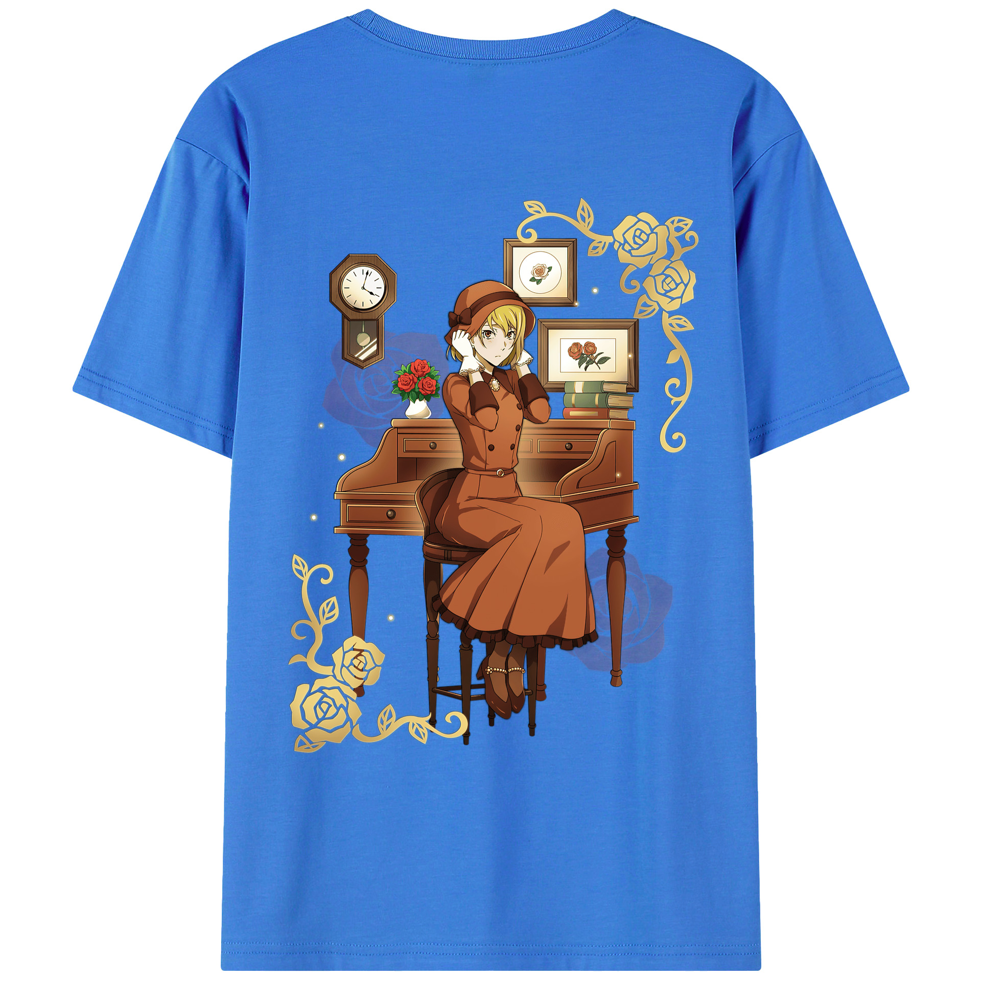 （画像用） 文豪ストレイドッグス Bungo Stray Dogs 綿100％ メンズ半袖Tシャツ（バックプリント） 通気性