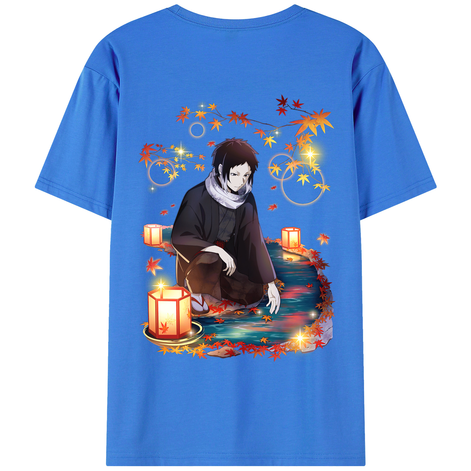 （画像用） 文豪ストレイドッグス Bungo Stray Dogs 綿100％ メンズ半袖Tシャツ（バックプリント） 通気性