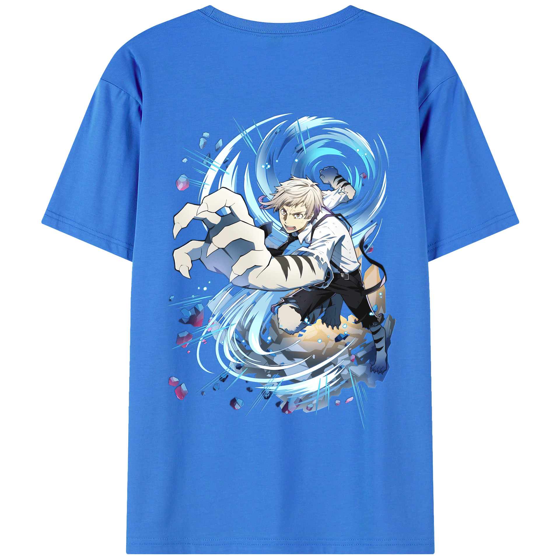 （画像用） 文豪ストレイドッグス Bungo Stray Dogs 綿100％ メンズ半袖Tシャツ（バックプリント） 通気性