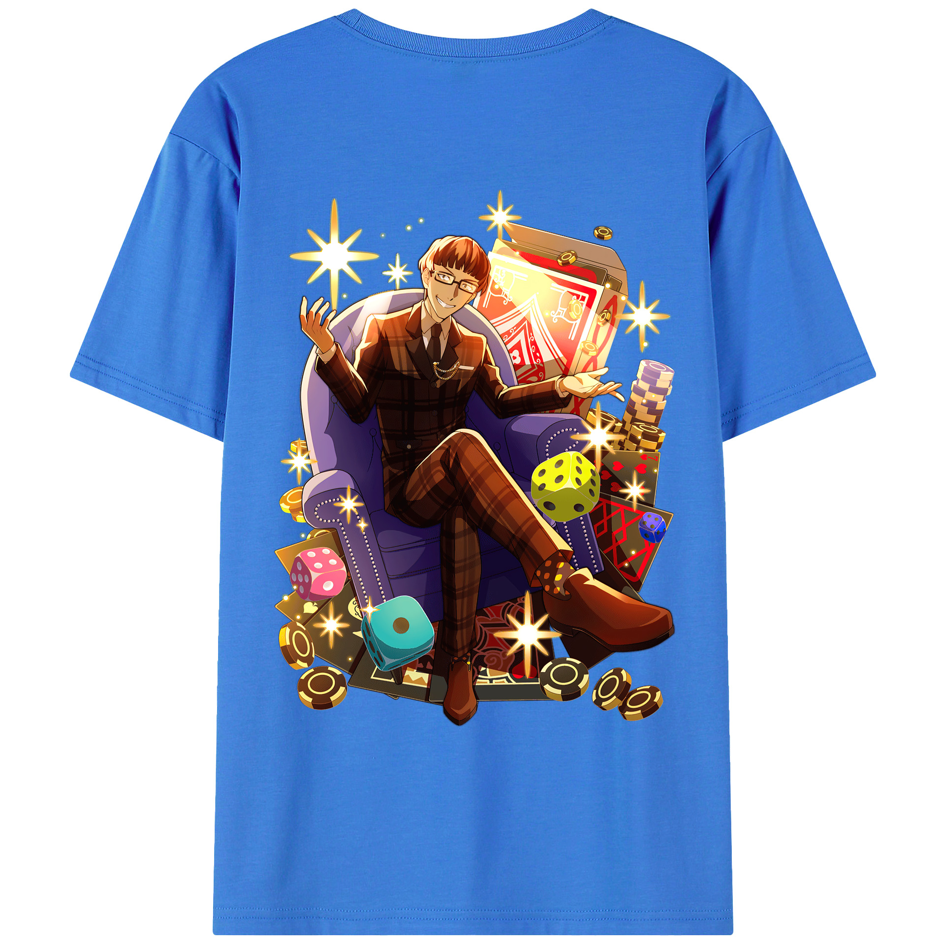 （画像用） 文豪ストレイドッグス Bungo Stray Dogs 綿100％ メンズ半袖Tシャツ（バックプリント） 通気性