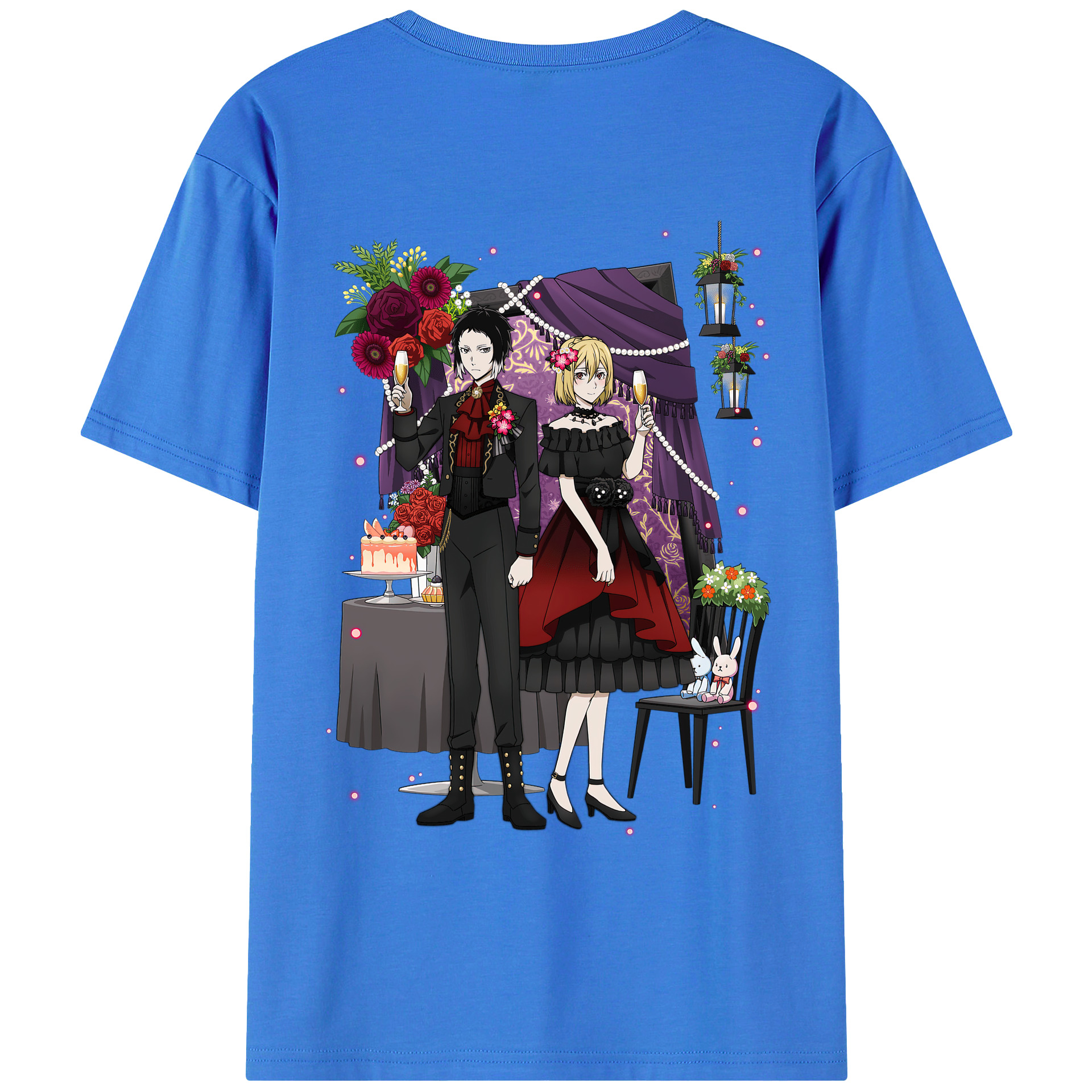 （画像用） 文豪ストレイドッグス Bungo Stray Dogs 綿100％ メンズ半袖Tシャツ（バックプリント） 通気性